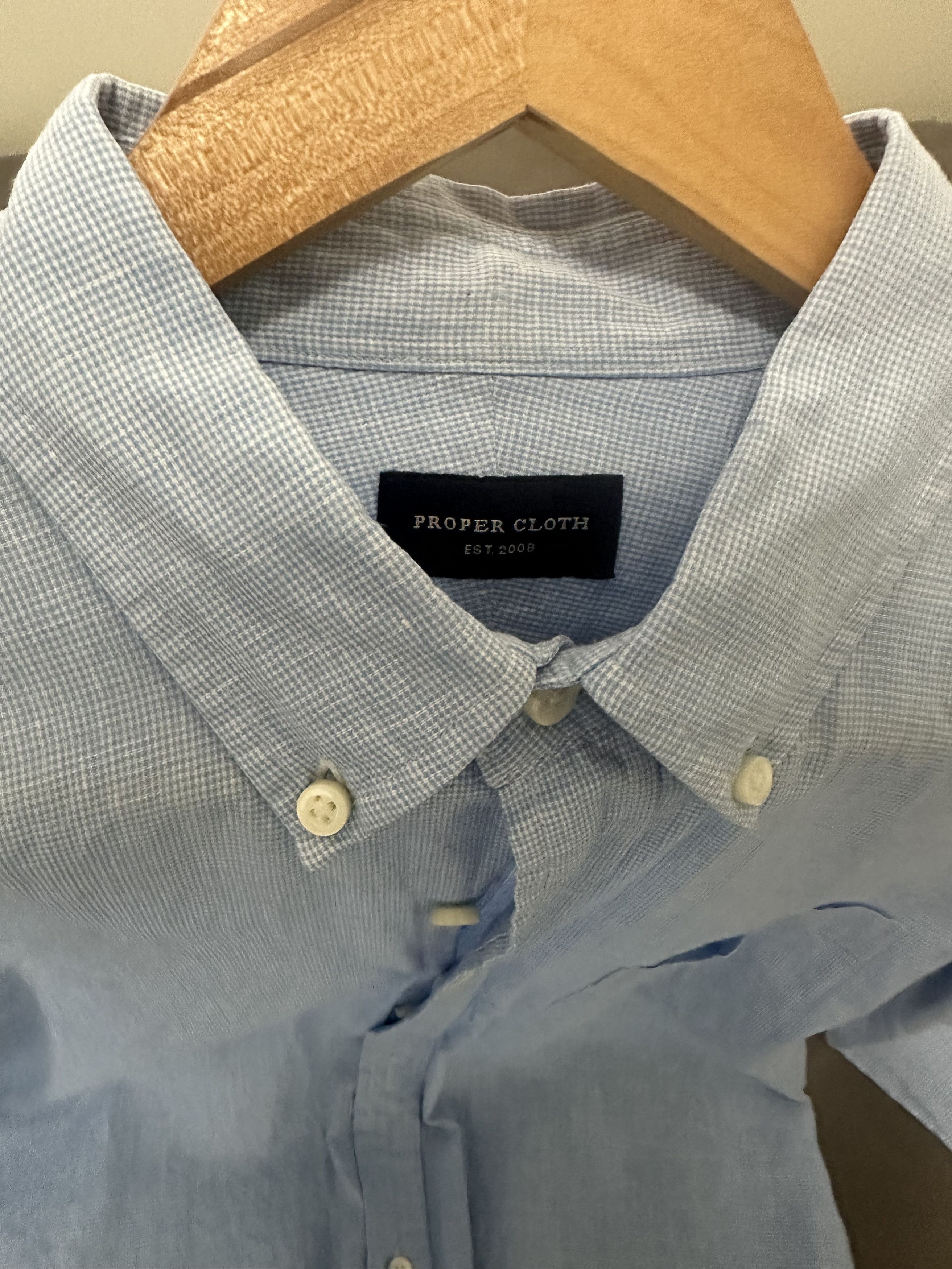 Proper Cloth Linen Micro-Houndstooth Size US S / EU 44-46 / 1 - 2 Thumbnail