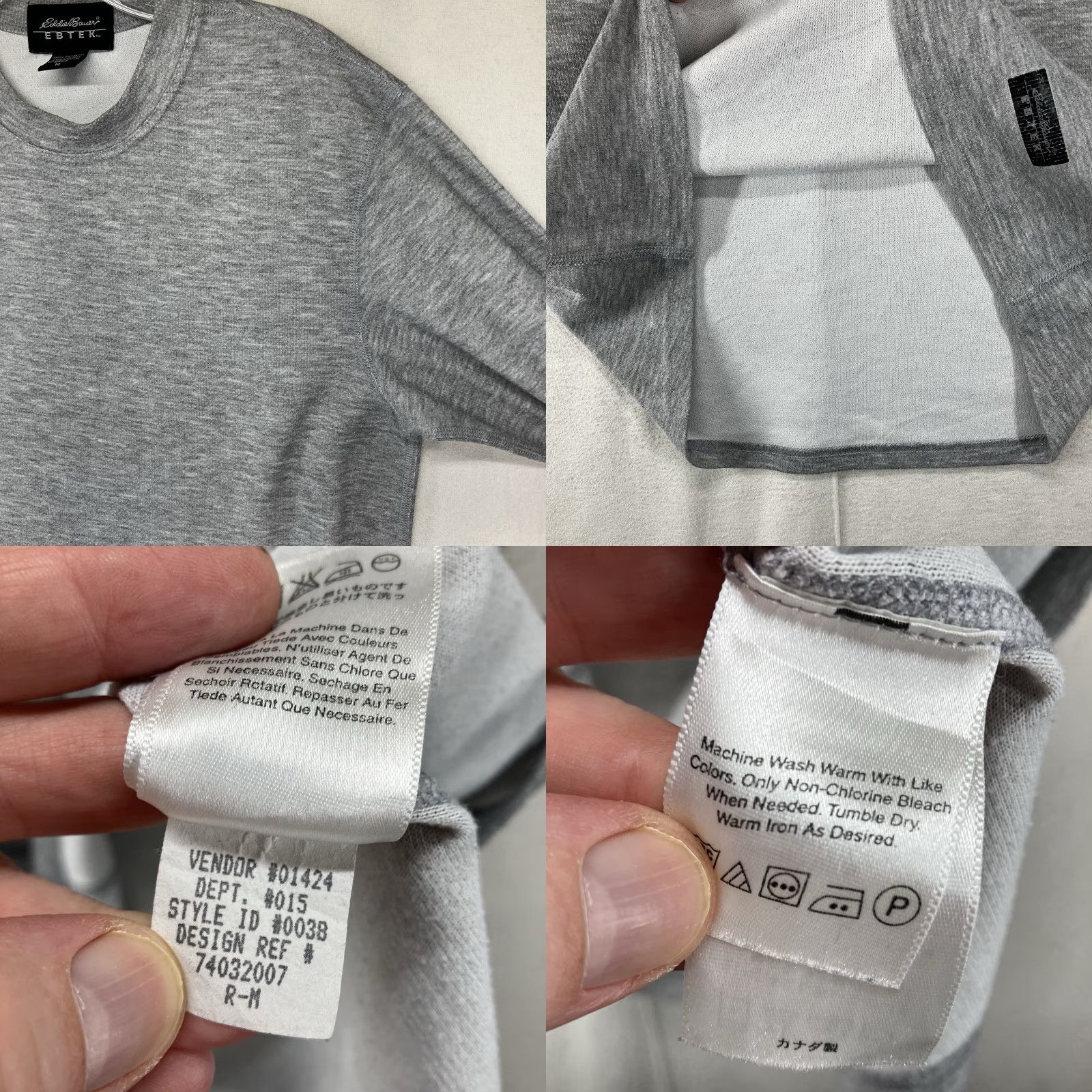 Eddie Bauer Eddie Bauer T-Shirt Men's M Gray Crew Neck Thermal Base Layer Polyester Knit Embroidered Logo Size US M / EU 48-50 / 2 - 8 Thumbnail