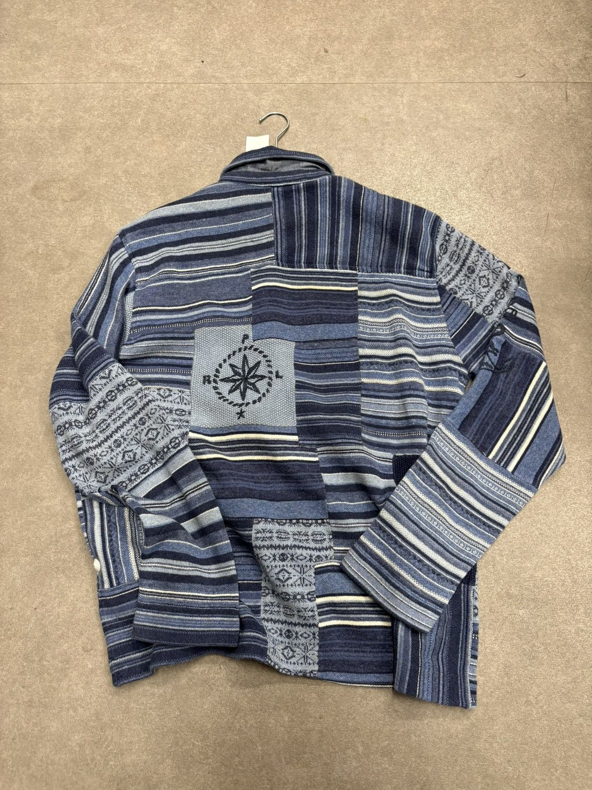 Polo Ralph Lauren Blue Patchwork Workwear Cardigan Ralph Lauren XXL Size US XXL / EU 58 / 5 - 5 Thumbnail
