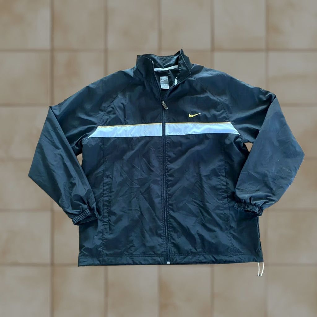 Nike VTG Nike Windbreaker Jacket XXL Mens Gray Zip Swoosh Mini Swoosh Nylon 2XL Modern Fit Size US XXL / EU 58 / 5 - 1 Thumbnail