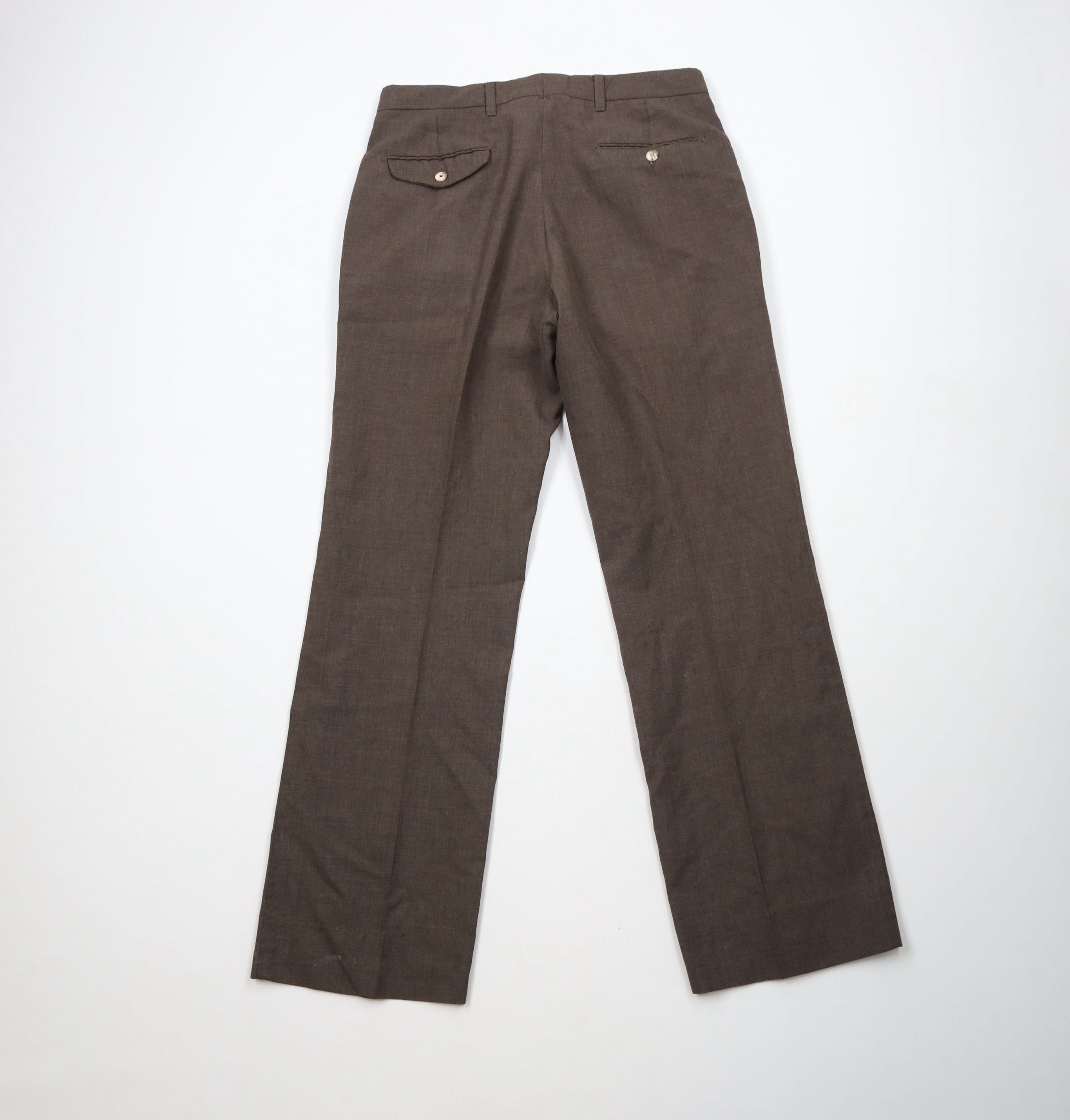 Vintage Vintage 70s Streetwear Wool Wide Leg Chino Pants Brown Size US 30 / EU 46 - 10 Thumbnail