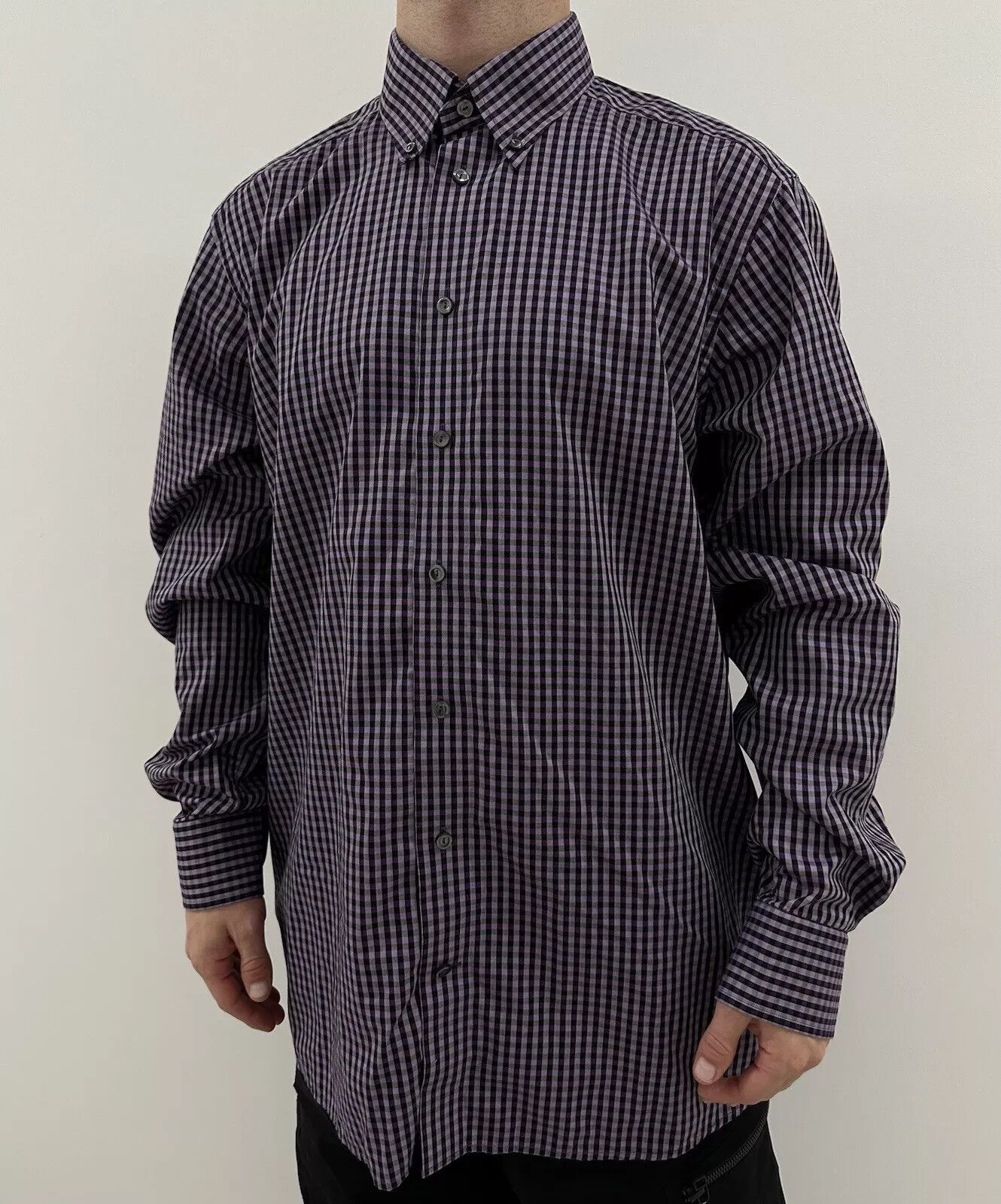 Eton ETON Mens Long Sleeve Multicolor Purple Dress Shirt 17 43 Size US XL / EU 56 / 4 - 4 Thumbnail