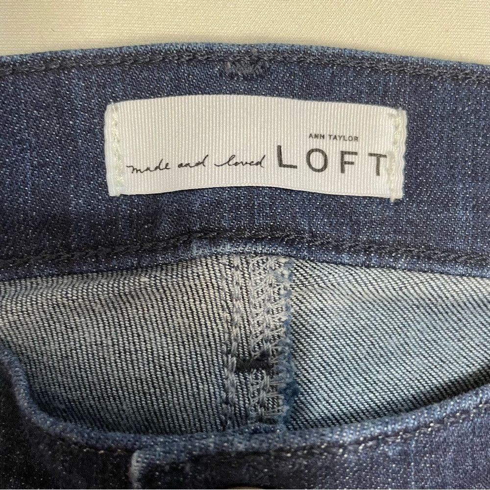 Loft Ann Taylor Loft Curvy Flare Dark Blue Denim Jeans Size 28 Size 28" / US 6 / IT 42 - 6 Thumbnail