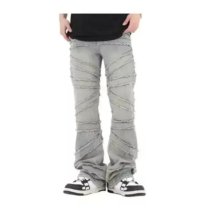 Japanese Brand Men Embroidery Stacked Jeans, Flared Women Size US 32 / EU 48 - 2 Thumbnail