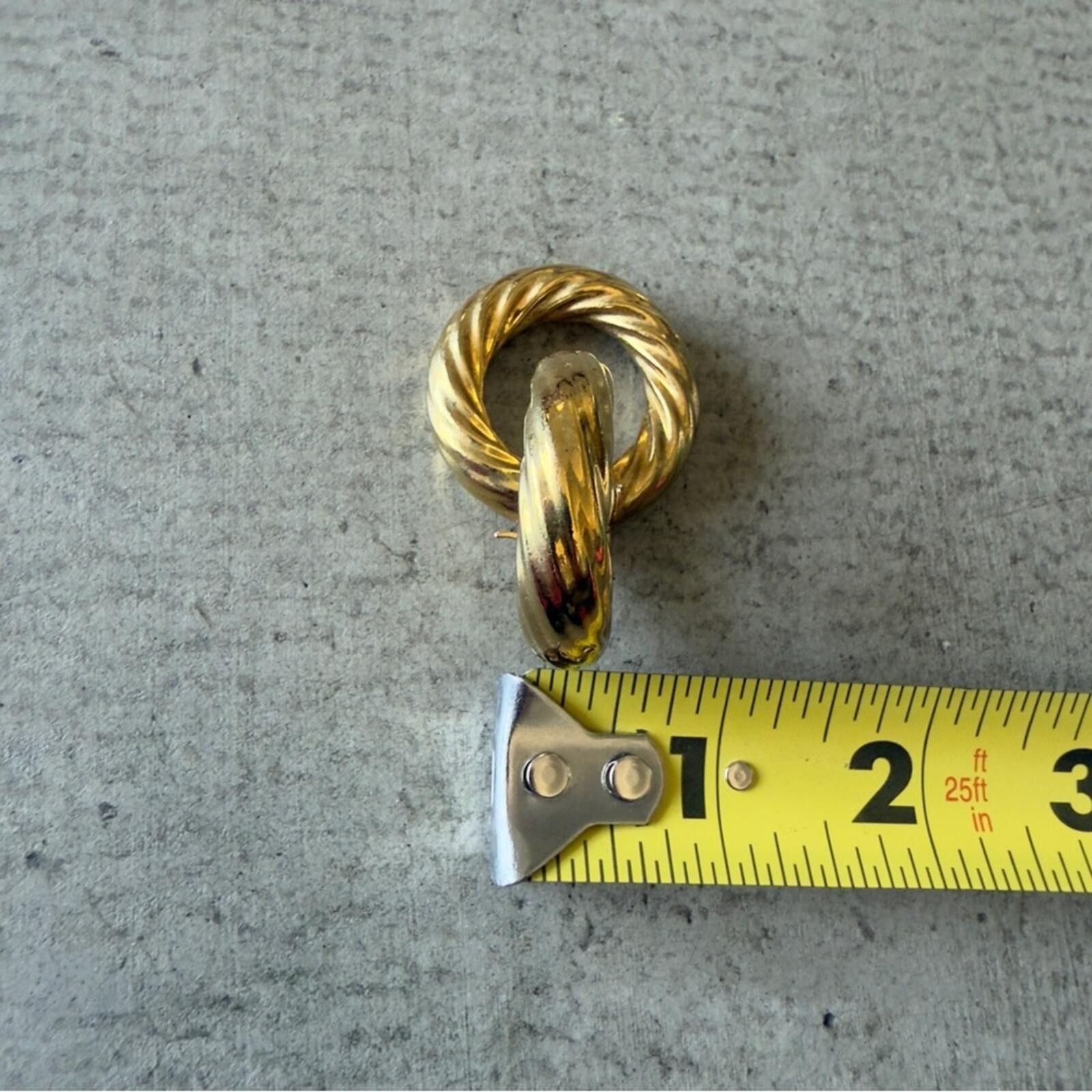 Other 14K Gold Plated Hoop Earrings / Twisted Chunky Size ONE SIZE - 4 Thumbnail