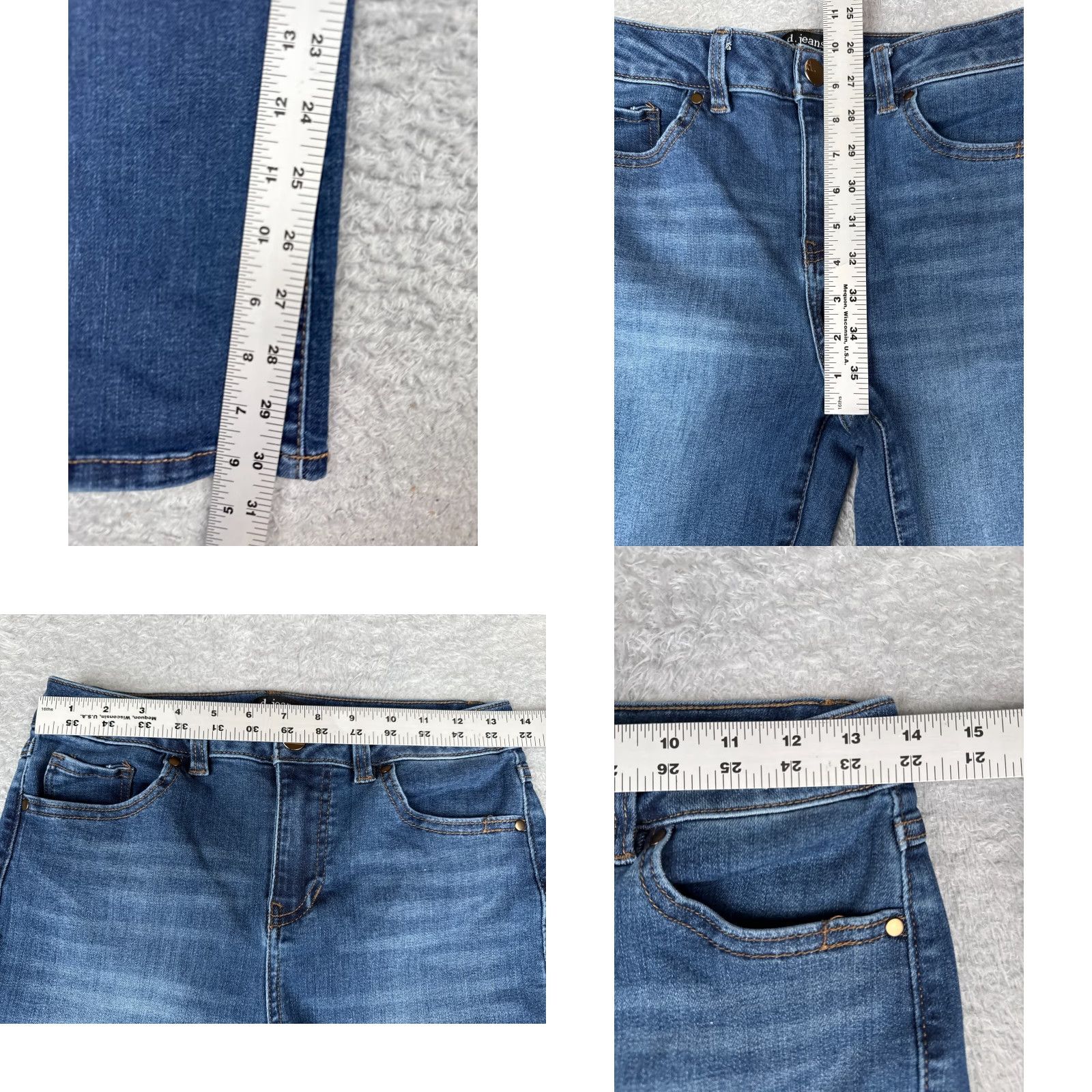 Vintage Maurices Jeans Womens 28x30 Blue Denim Mid Rise 28 30 5-Pocket Distressed Flared Bootcut Cotton Blend USA Size 34" / US 12 / IT 48 - 8 Thumbnail