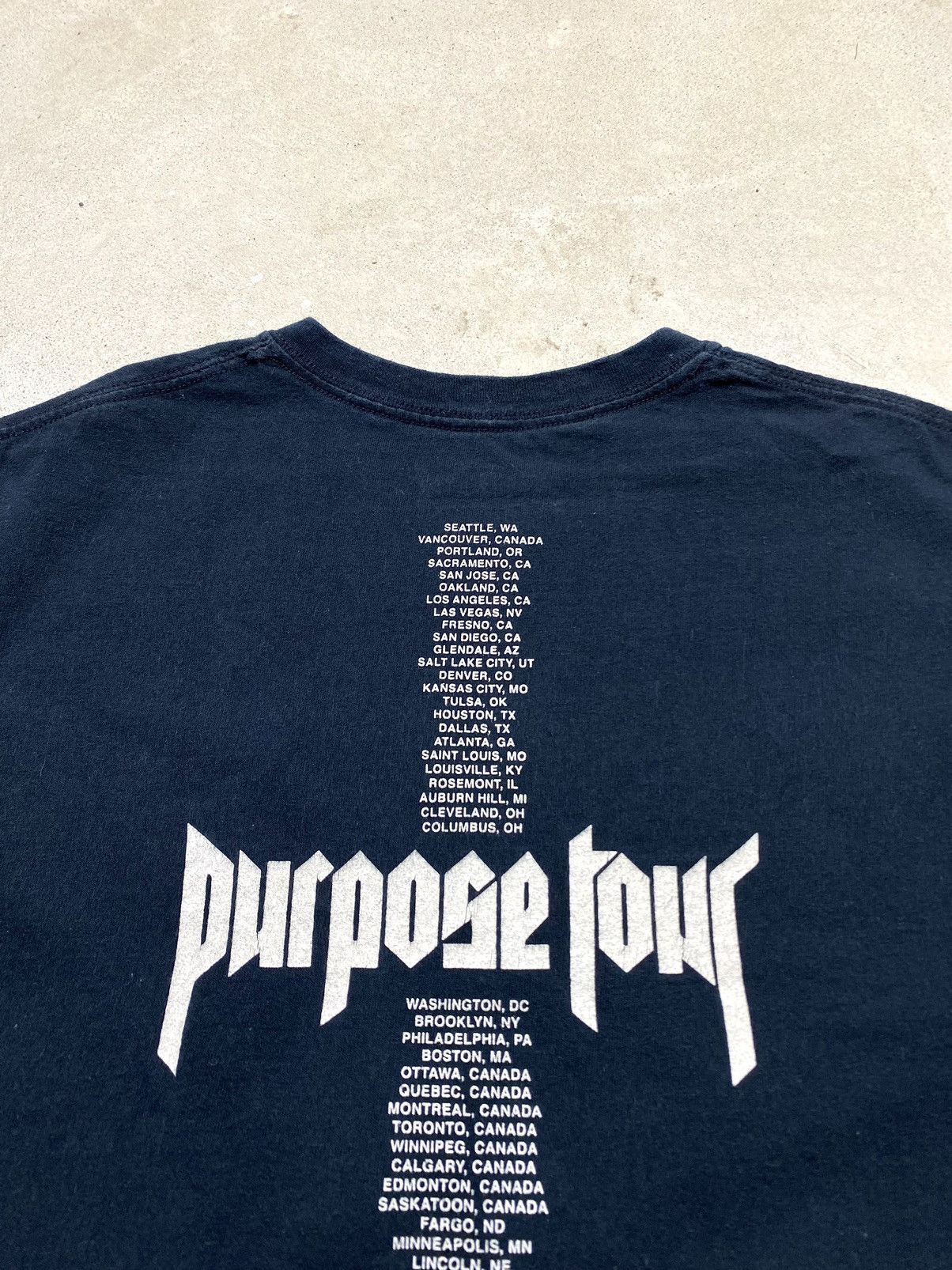 Band Tees Justin Bieber Purpose Tour T Shirt Big Face Print Y2K Hype Size US L / EU 52-54 / 3 - 8 Thumbnail