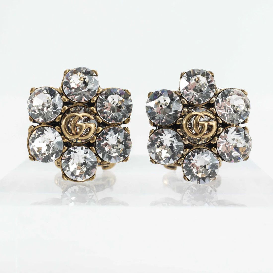 Gucci oc11z0126 Size: OS / Crystal Double Earrings In Multicolor Size ONE SIZE - 1 Thumbnail