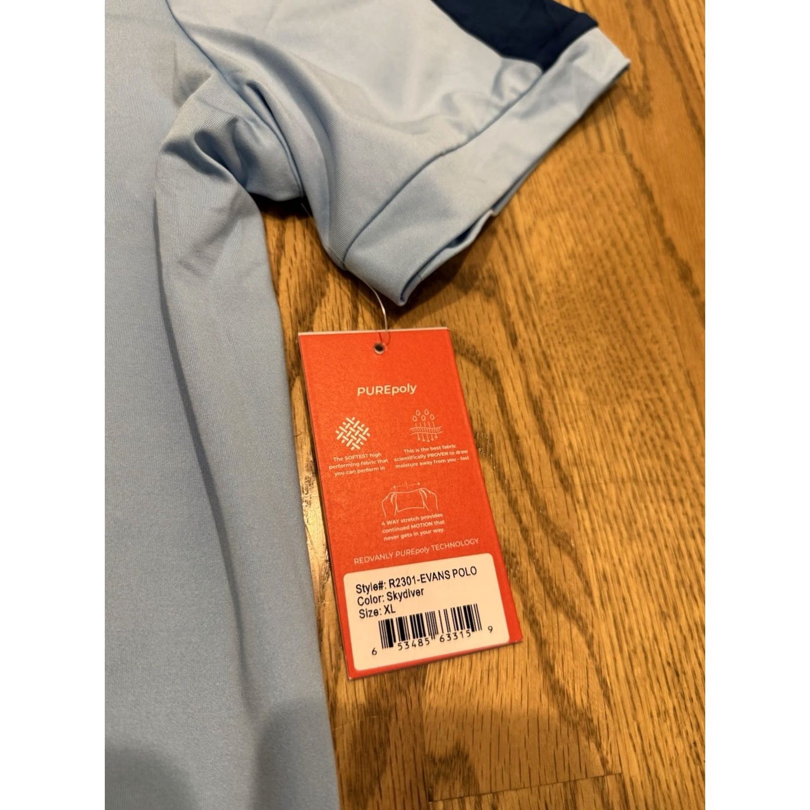 Vintage Redvanly Evans Polo Shirt Men XL Blue Short Sleeve Button Logo Poly Blend Spandex Heathered Size US XL / EU 56 / 4 - 5 Thumbnail
