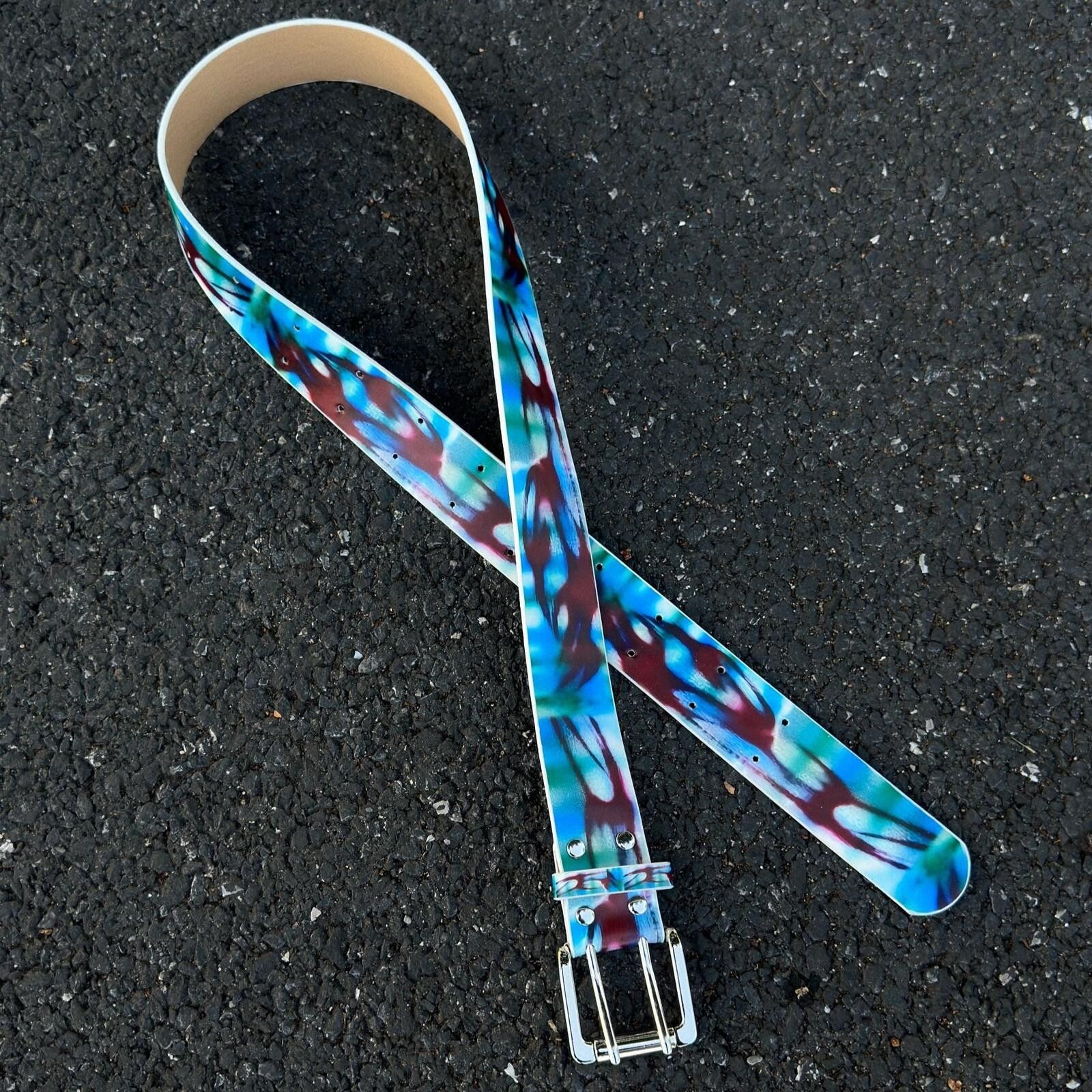 Other Neon Graffiti Paint-Splash Belt | Cyberpunk Blue Purple Size ONE SIZE - 1 Thumbnail