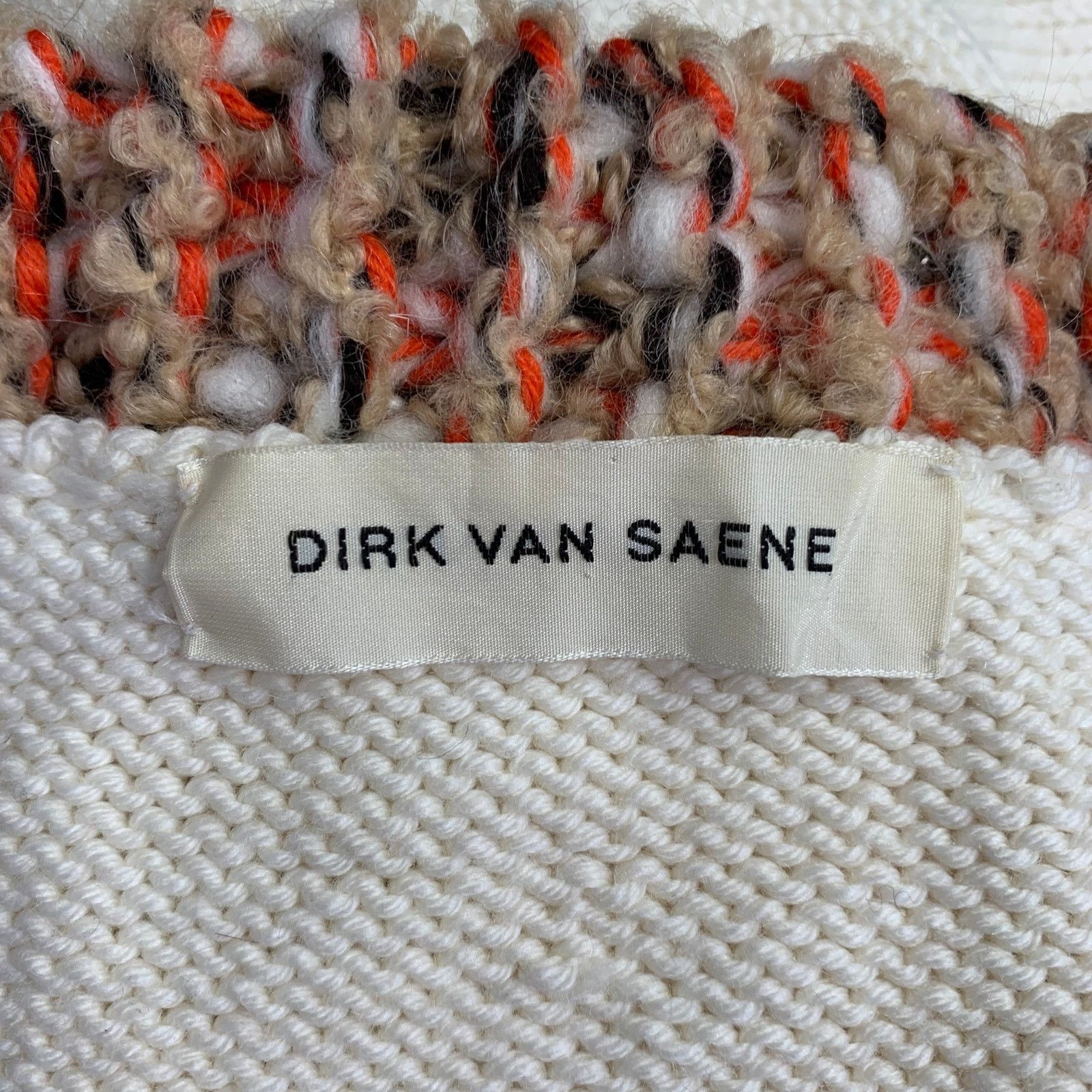 Dirk Van Saene DIRK VAN SAENE Size M Cream Orange Beige Wool Knit Cardigan Size M / US 6-8 / IT 42-44 - 8 Thumbnail