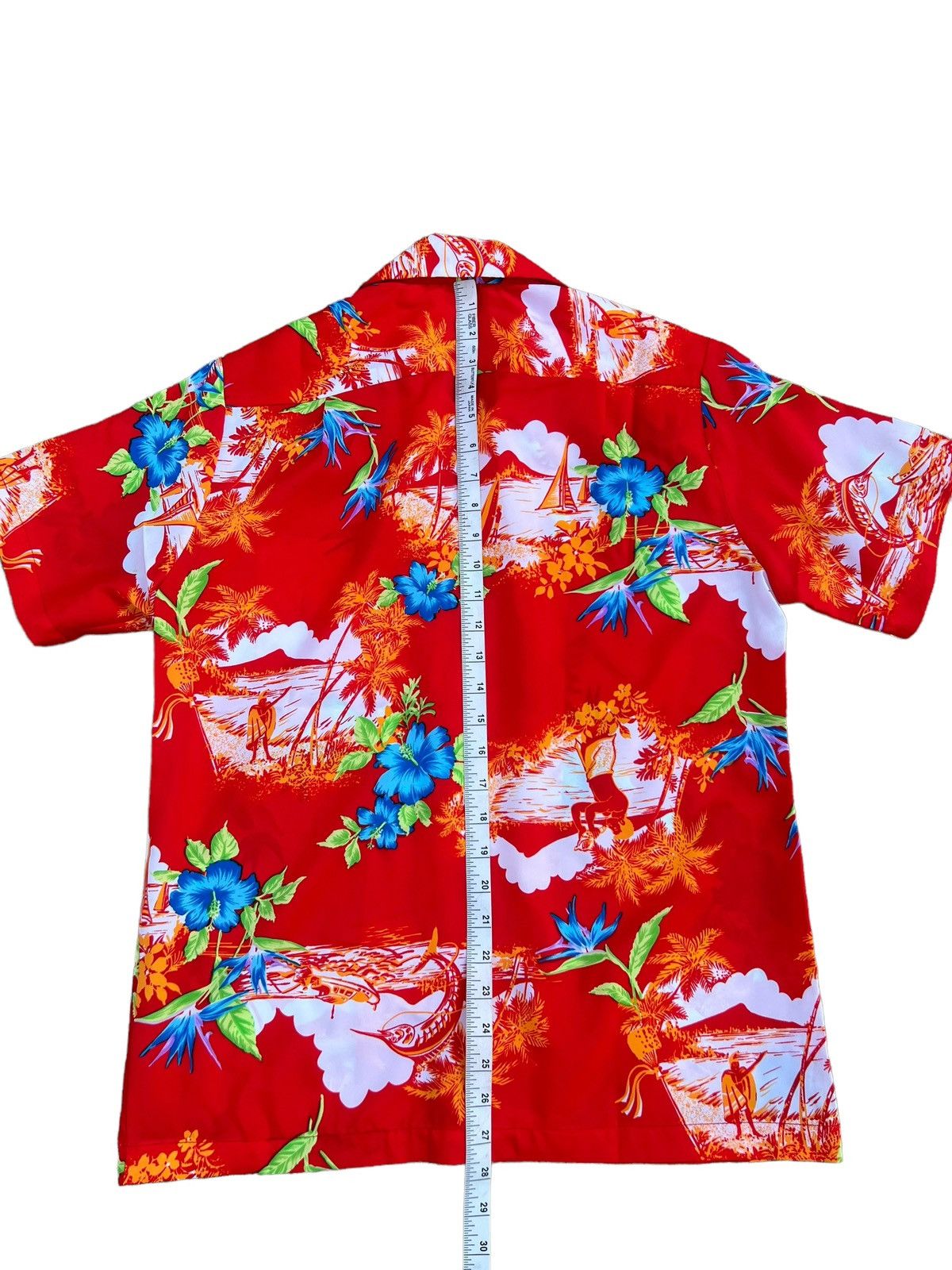 Vintage Vintage 70s Made in Hawaii Hibiscus Red Hawaiian Shirt Size US S / EU 44-46 / 1 - 4 Thumbnail