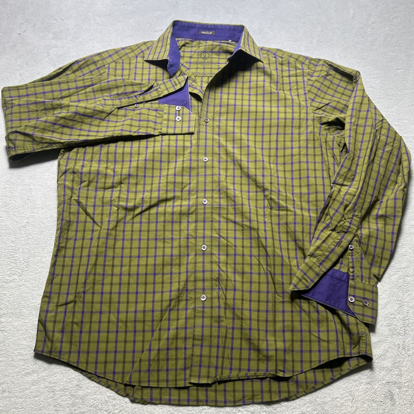 BUGATCHI Bugatchi Brushpopper Button Up Shirt Mens Large Long sleeve Size US L / EU 52-54 / 3 - 2 Thumbnail