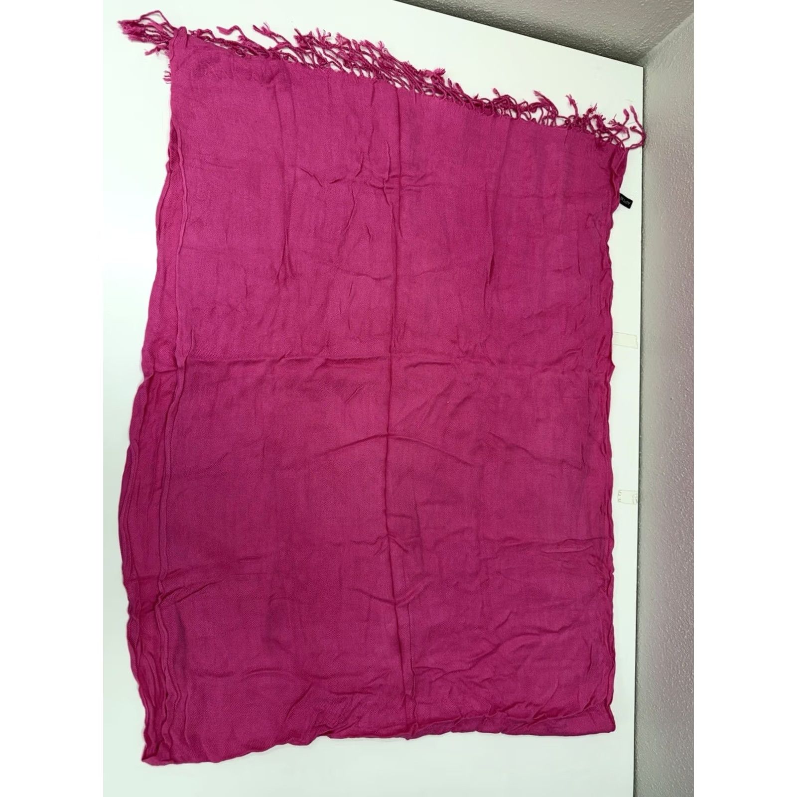 Apt. 9 Apt. 9 Womens Scarf Pink Large Fringe Knit Rectangle Scarf 66 inches Fringe Womens Accessories 80s 90s Festival Fall Winter Size ONE SIZE - 2 Thumbnail