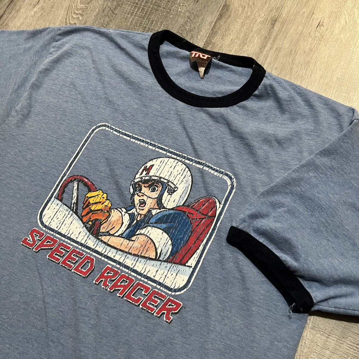 Vintage TNT Speed Racer Blue Ringer Cartoon Racing Racer 2005 Shirt Size US L / EU 52-54 / 3 - 2 Thumbnail