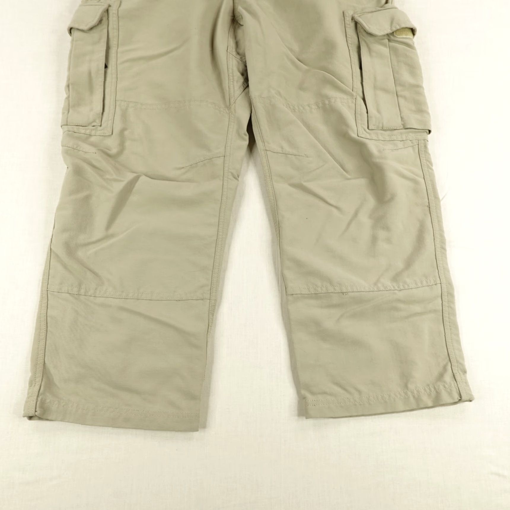 Rails Rail Riders Pants Large Beige Cargo Baggy Hiking Tactical Outdoors Nylon Pockets Elastic Waist Front Flat Mens Size US 35 - 3 Thumbnail