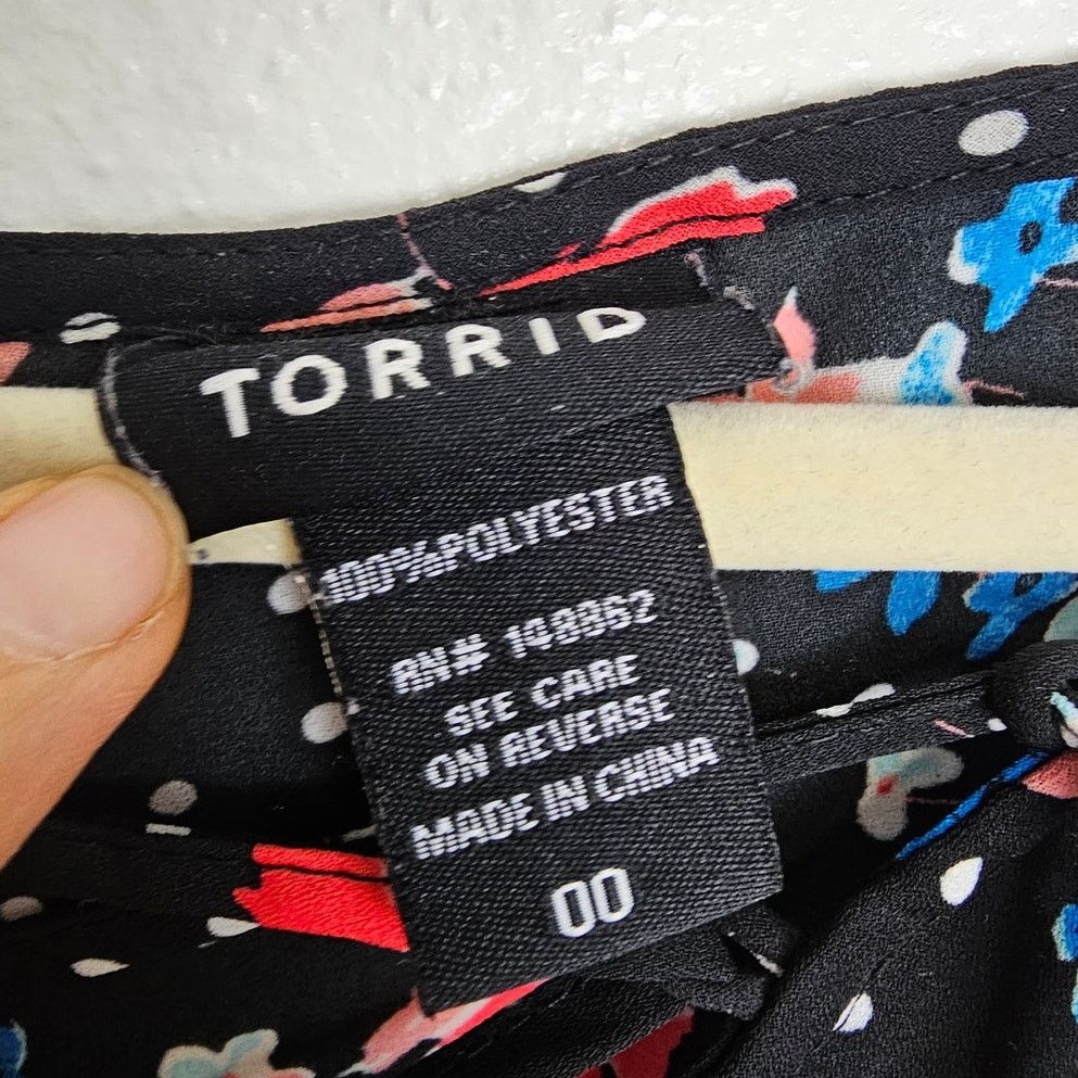 Torrid Torrid Womens Floral Polka Dot Lace Up Tank Top Plus 00X Size XL / US 12-14 / IT 48-50 - 4 Thumbnail