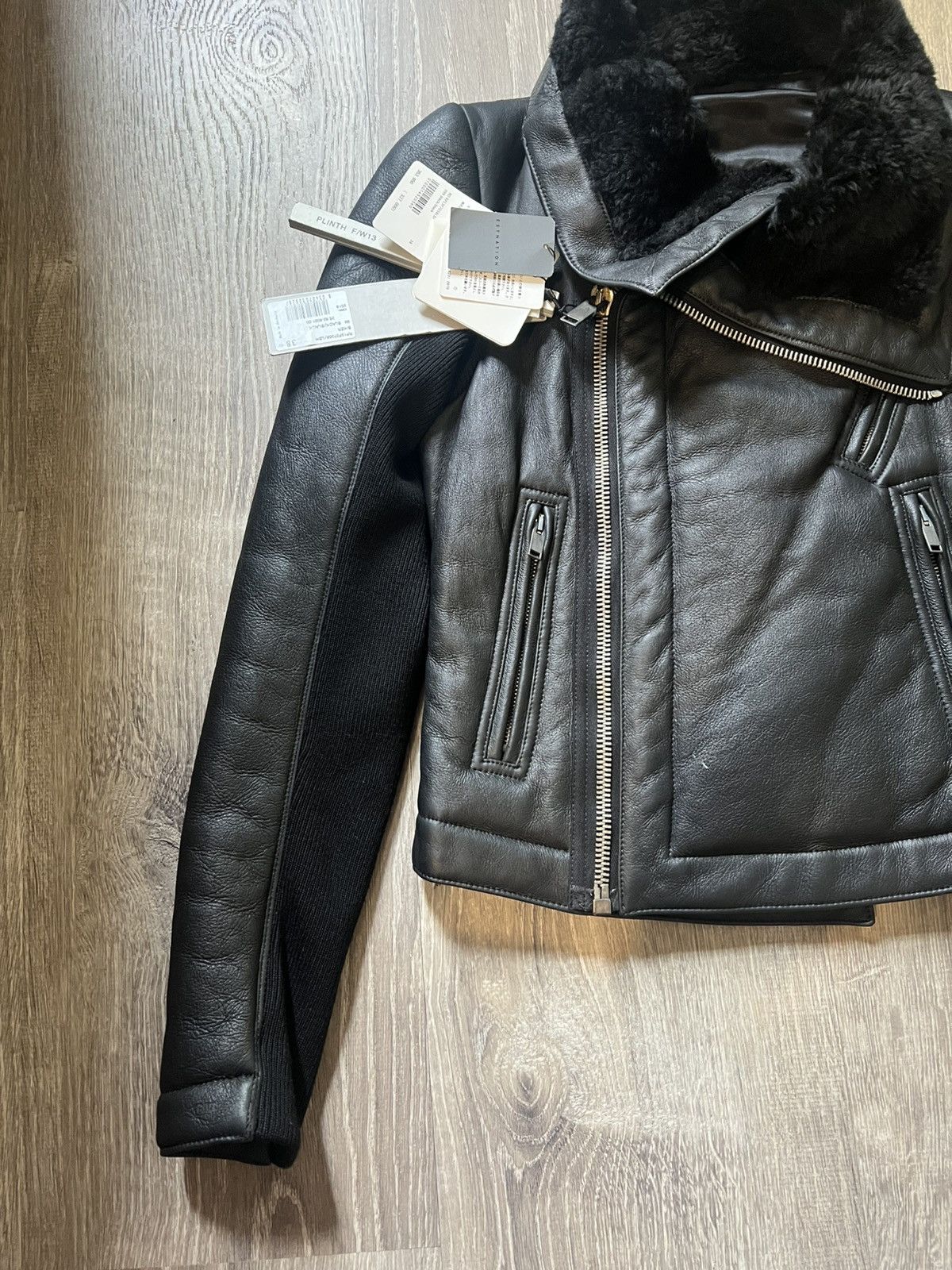 Rick Owens Rick Owens FW13 Plinth Leather Shearling Jacket Size XS / US 0-2 / IT 36-38 - 2 Thumbnail