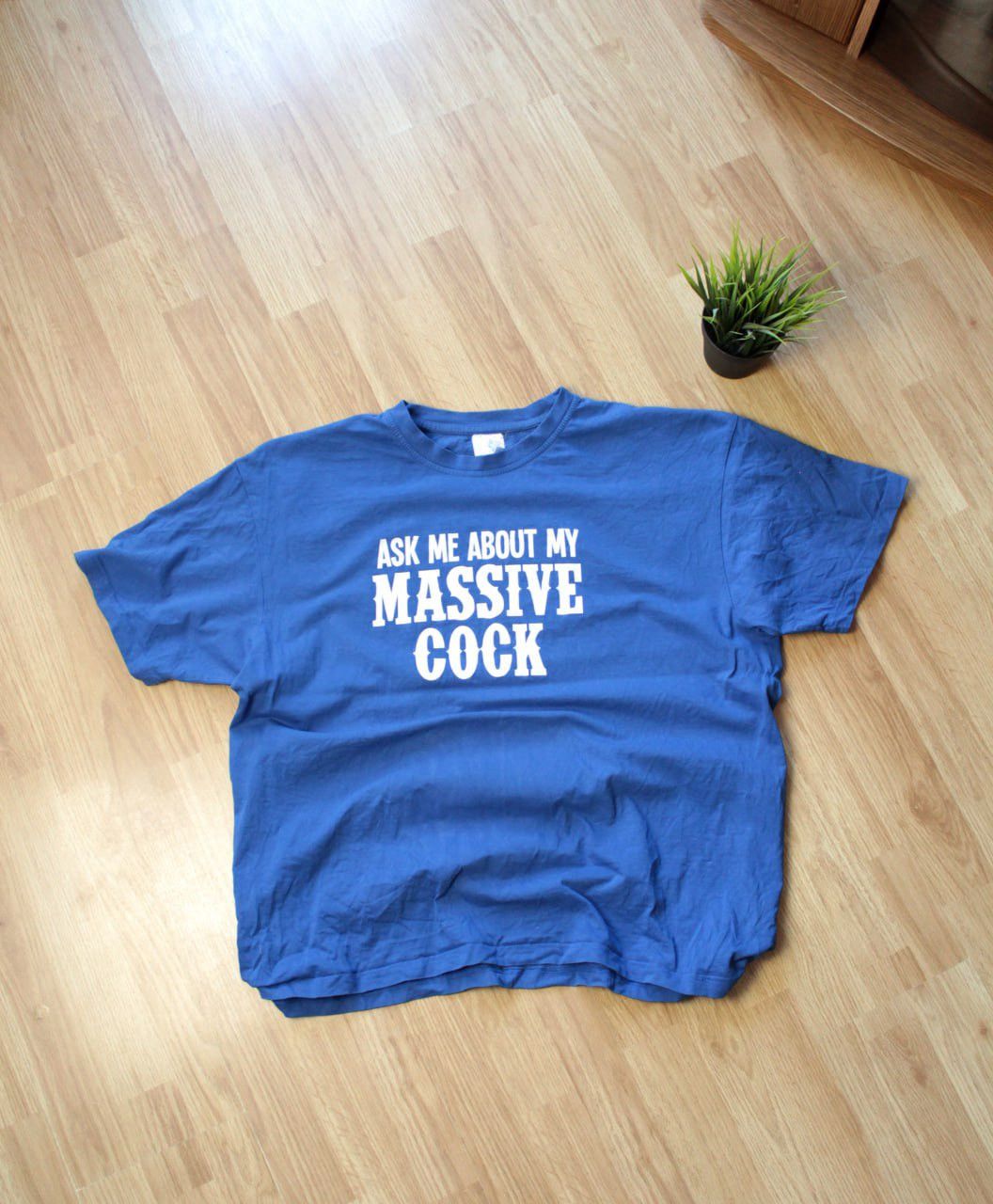 Vintage 🔥 Rare ASK ME ABOUT MY MASSIVE COCK Humor Rock Funny Shirt Size US XL / EU 56 / 4 - 1 Thumbnail