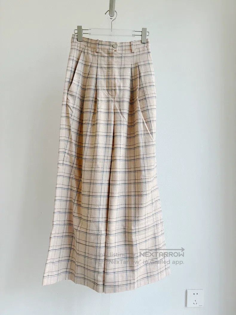 Chanel Chanel 21B plaid wide-leg trousers Size 42" / US 20 - 1 Thumbnail