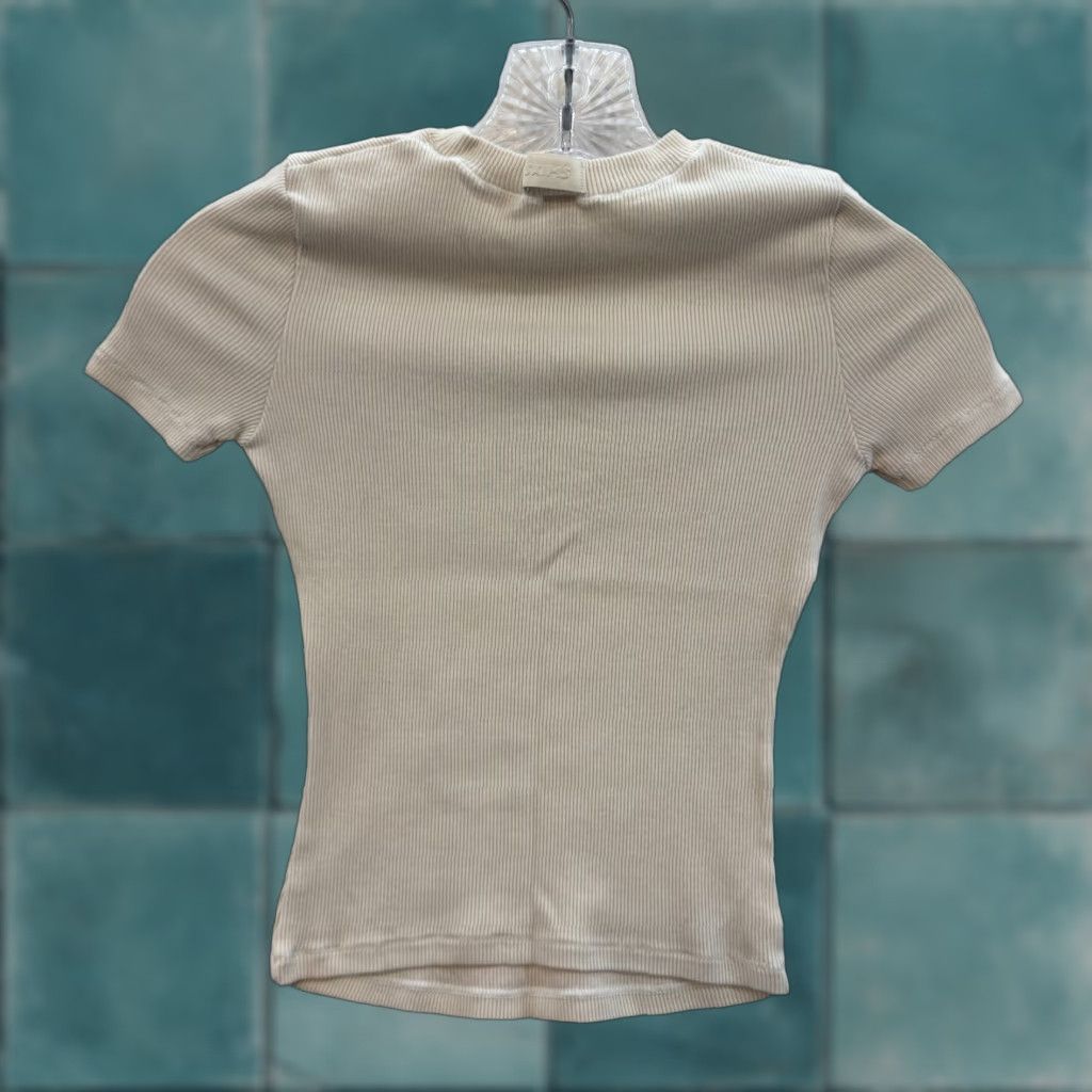 SKIMS VINTAGE SKIMS Cotton Rib T-Shirt Beige XS XS Size XS / US 0-2 / IT 36-38 - 1 Thumbnail