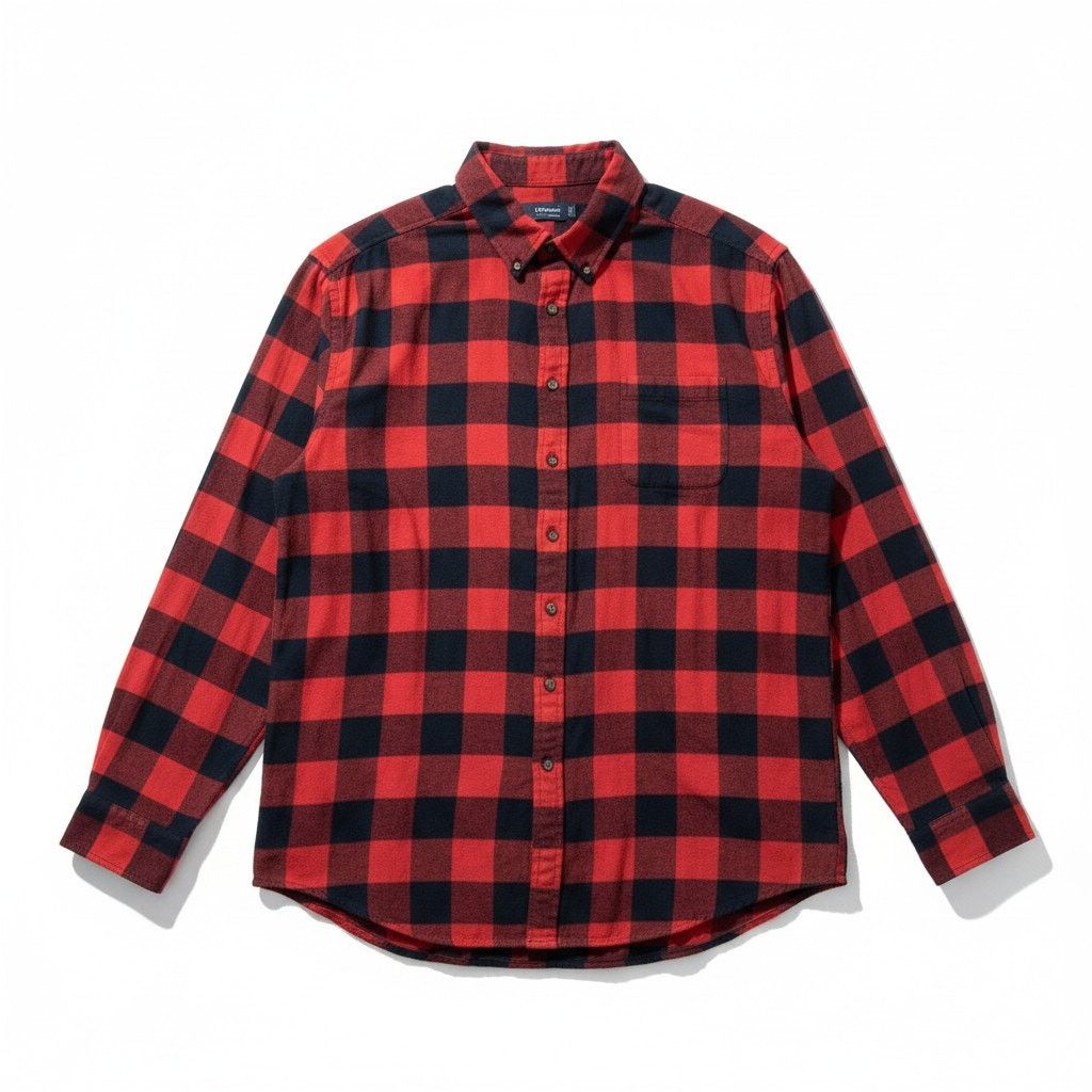 Croft & Barrow Men’s Red Black Buffalo Plaid Flannel Shirt – XL Size US XL / EU 56 / 4 - 2 Thumbnail