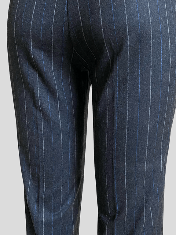 Piazza Sempione Chalk stripe wool tapered pant Size 30" / US 8 / IT 44 - 3 Thumbnail