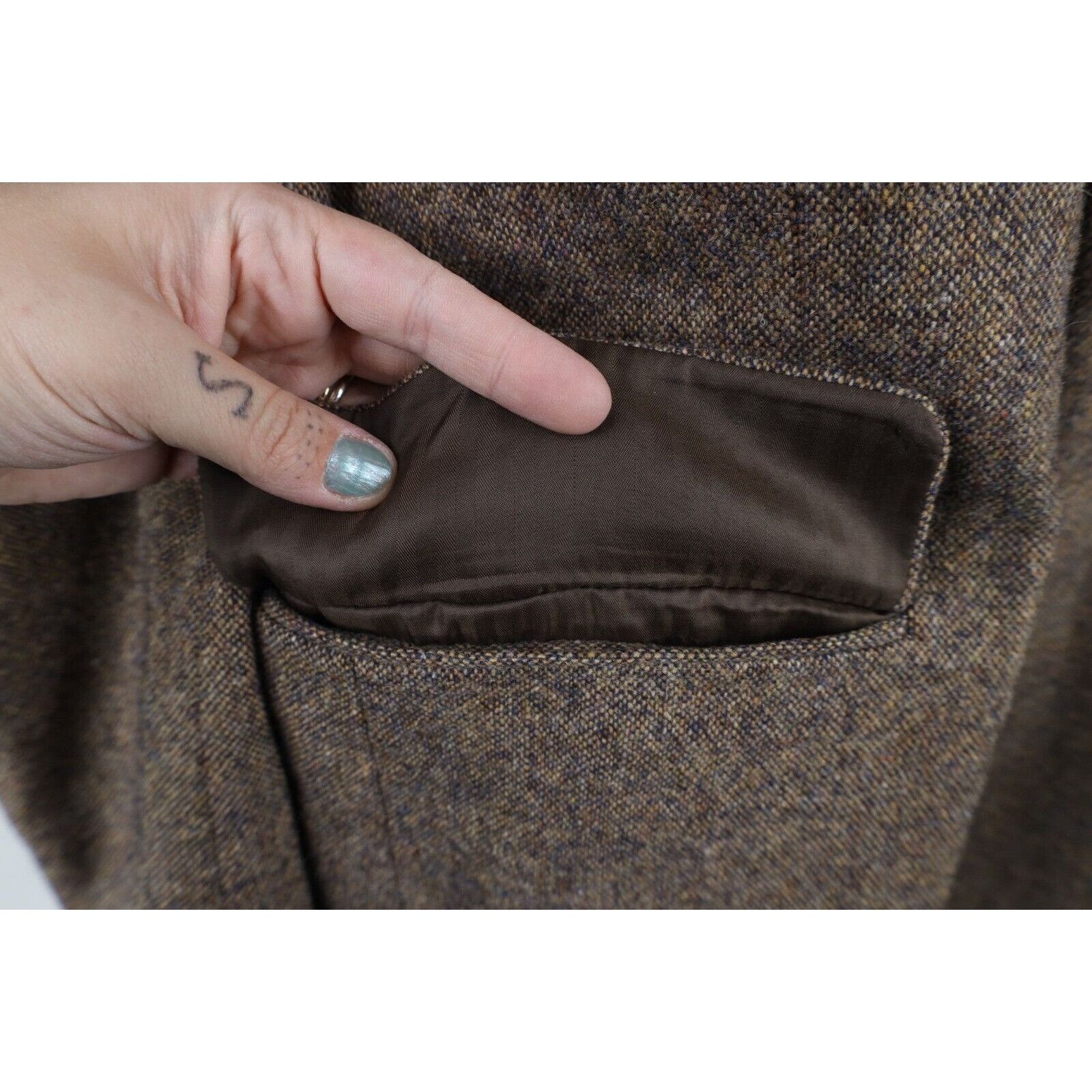 Vintage Vintage 90s Streetwear Wool Tweed 2 Button Suit Coat Jacket Size US L / EU 52-54 / 3 - 7 Thumbnail