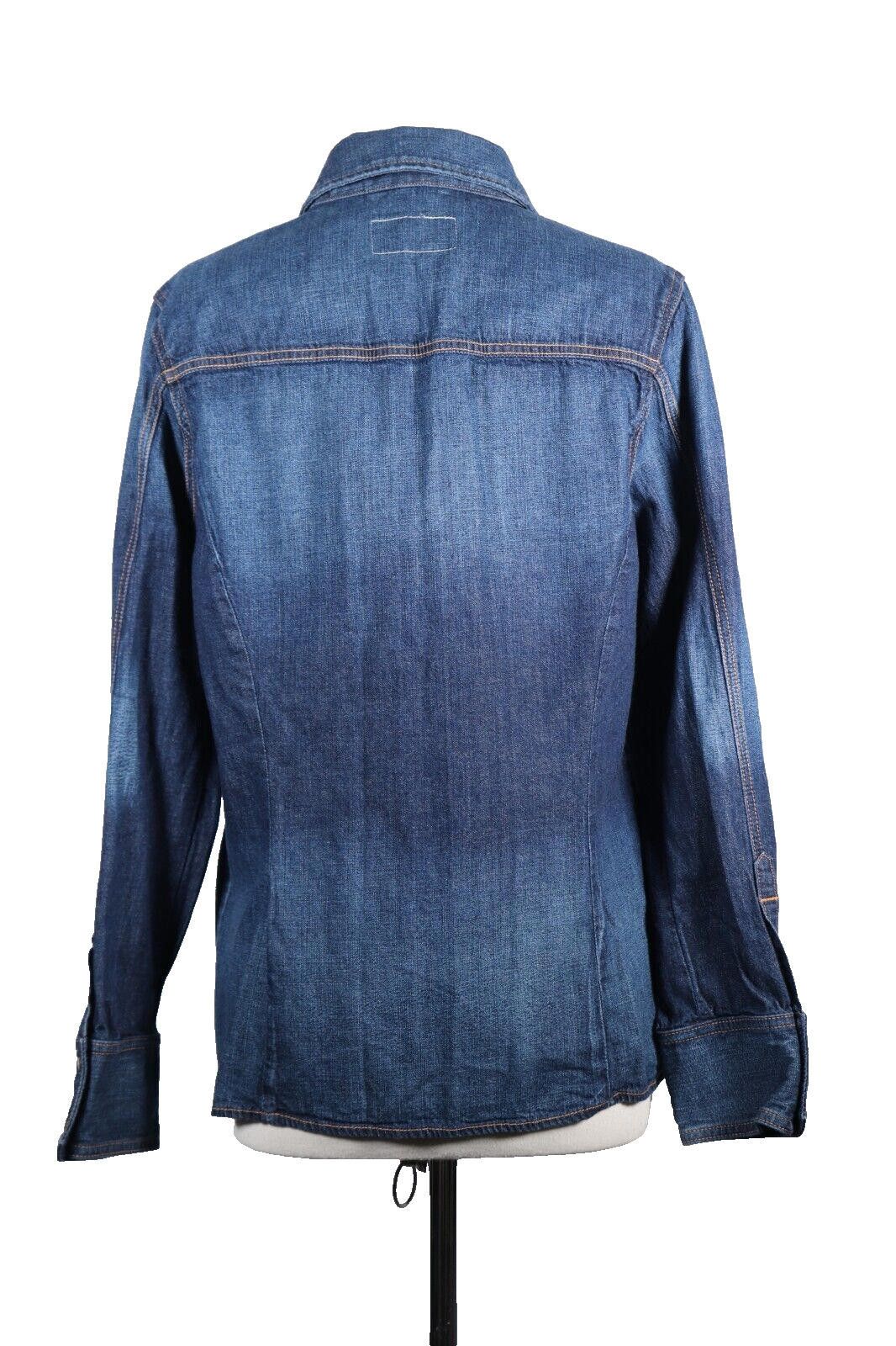Rag & Bone Rag & Bone Womens Medium Blue Denim Shirt Snap Button Blouse Size M / US 6-8 / IT 42-44 - 2 Thumbnail