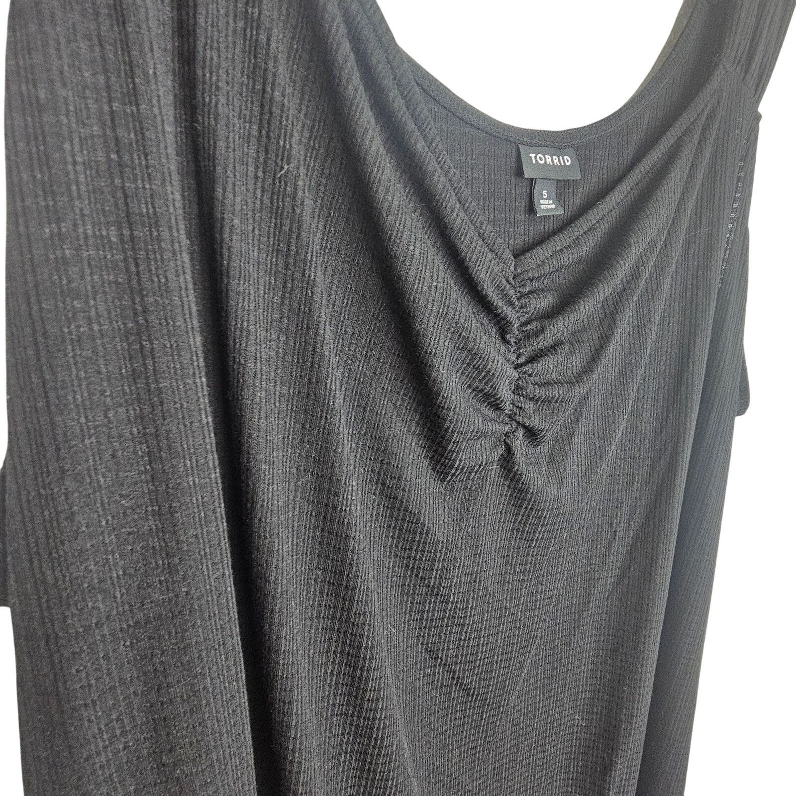 Corridor Torrid Tank 5X Black Ruched Classic Minimalist Stretch Size 4XL / US 24-26 - 4 Thumbnail