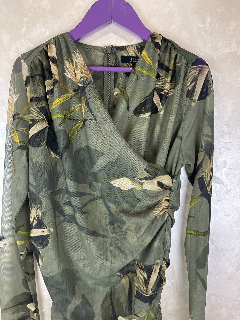 Allsaints AllSaints Hanako Mesh Floral Ruched Top UK10 Size M / US 6-8 / IT 42-44 - 2 Thumbnail