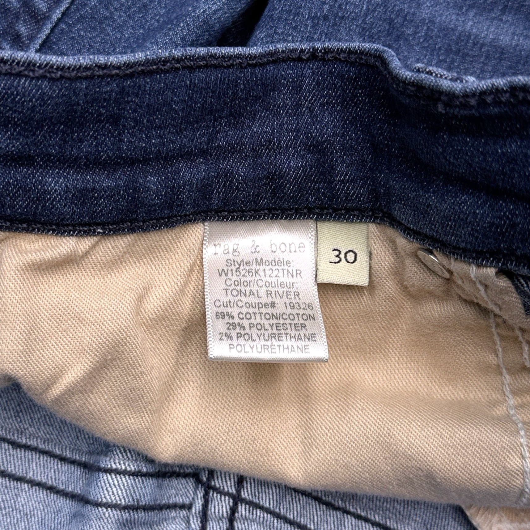 Rag & Bone Rag & Bone Jeans Skinny Mid Rise 30 Womens Denim 5-Pocket Stretch City Blue) Size 30" / US 8 / IT 44 - 6 Thumbnail
