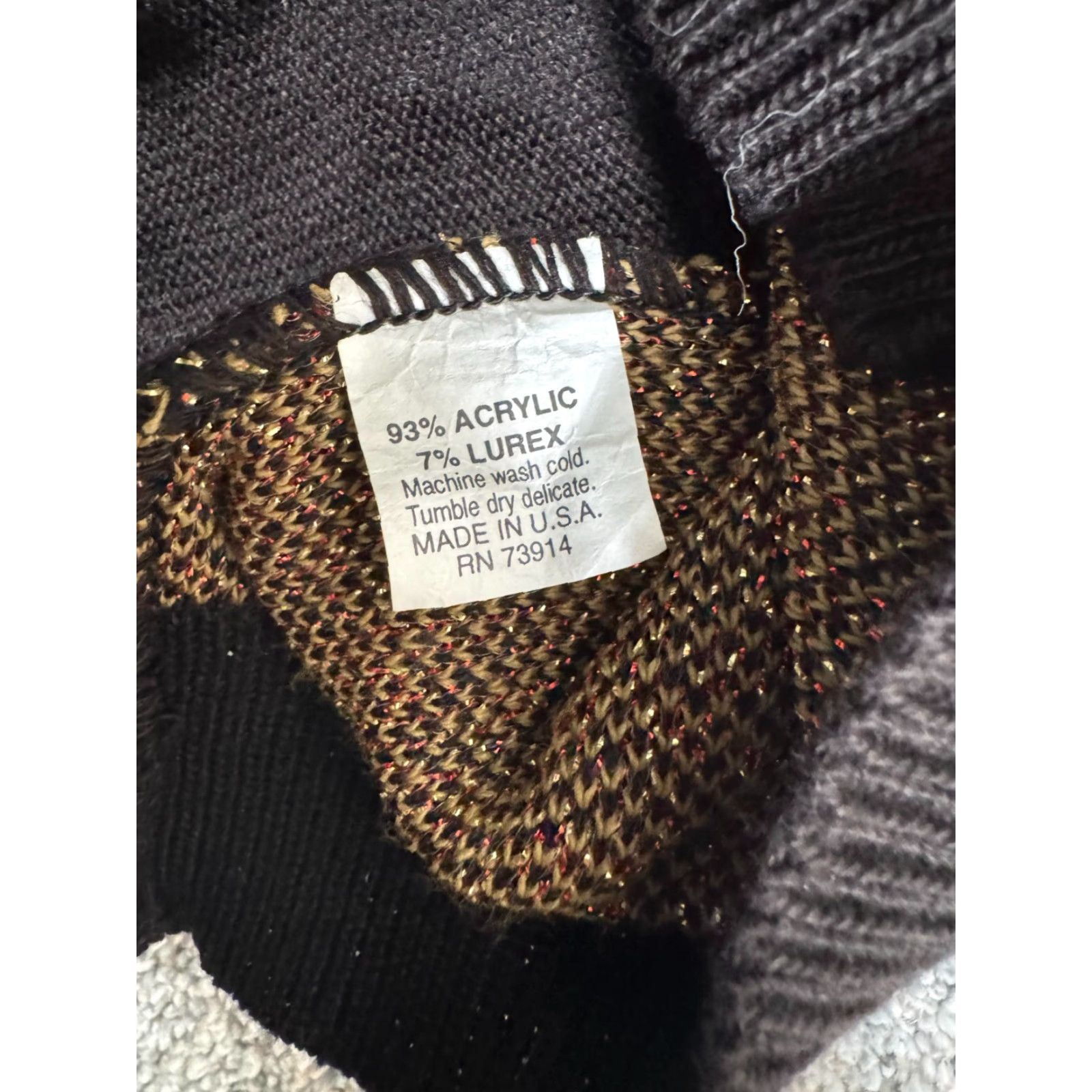 Vintage VINTAGE Alfred Dunner Sweater Women XL Argyle Sparkly 80s 90s Office Workwear Holiday Christmas Pullover Mock Neck Long Sleeve Size XL / US 12-14 / IT 48-50 - 3 Thumbnail
