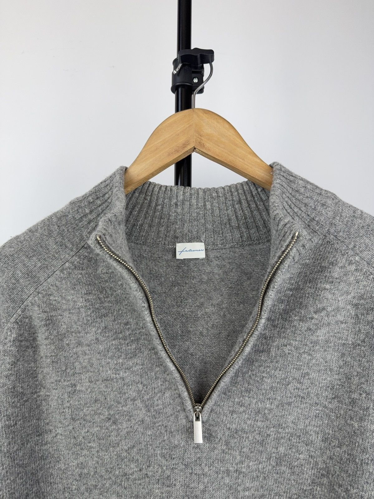 Designer Falconeri 100% Wool Sweater 1/3 zip neck made in Italy Size US XL / EU 56 / 4 - 5 Thumbnail