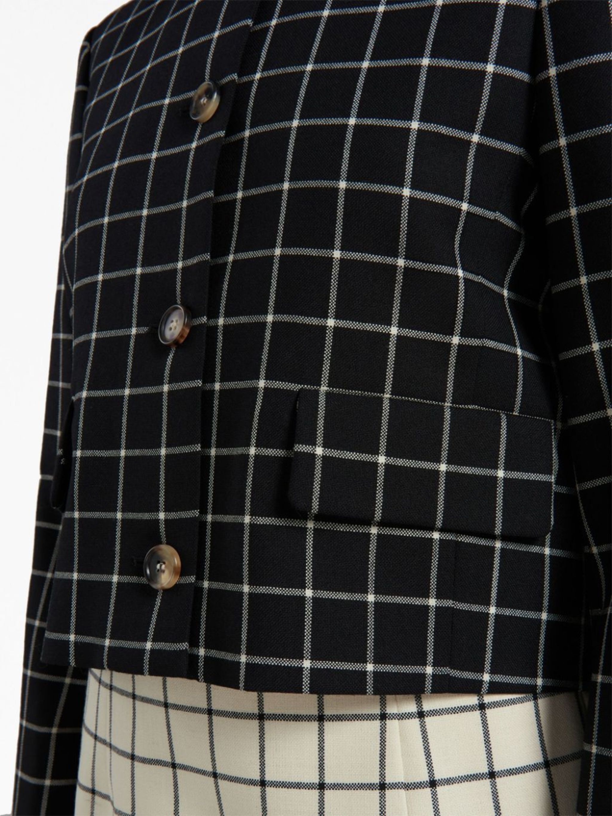 Marni o1w1db10824 Checked Jacket in Black White Size S / US 4 / IT 40 - 6 Thumbnail