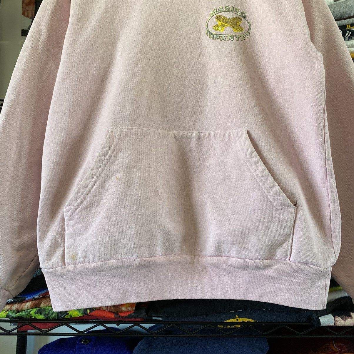 Marino Infantry Marino Infantry Hoodie Sweatshirt Pink Double Sided OG Vlone Size US S / EU 44-46 / 1 - 3 Thumbnail