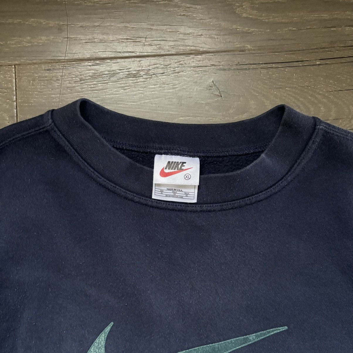 Nike Vintage 90s Nike Center Swoosh Blue Crewneck Sweatshirt Size US XL / EU 56 / 4 - 3 Thumbnail