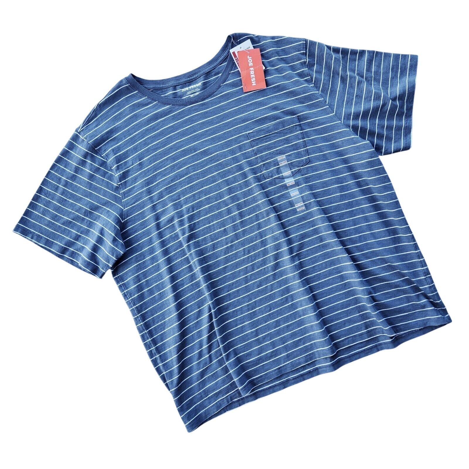 The Unbranded Brand Joe Fresh Men's Gray Striped Cotton Pocket T-Shirt Size 2XL Size US XXL / EU 58 / 5 - 3 Thumbnail