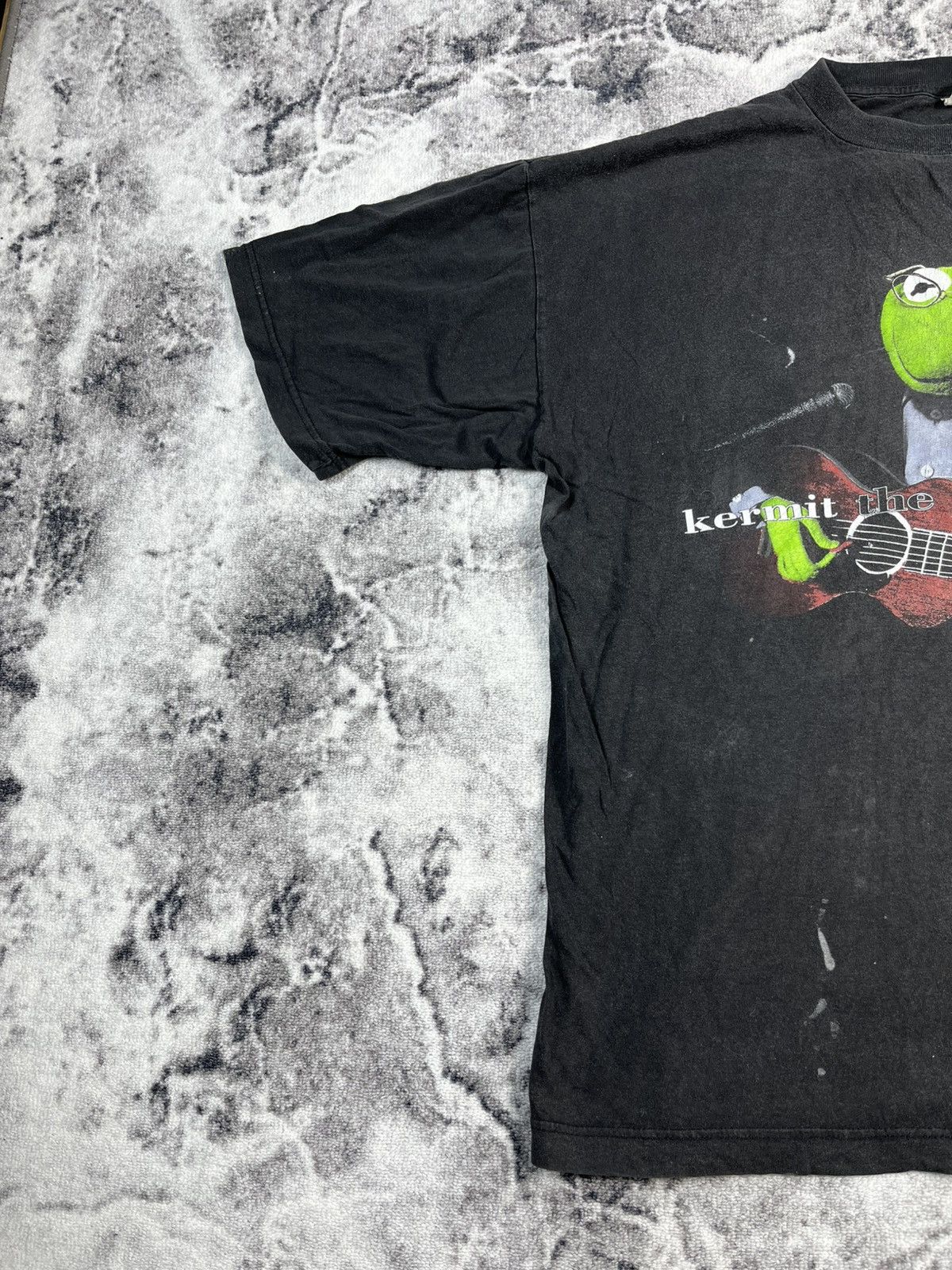 Band Tees Kermit The Frog Unplugged Tee Distressed Faded Black XXL Size US XXL / EU 58 / 5 - 2 Thumbnail
