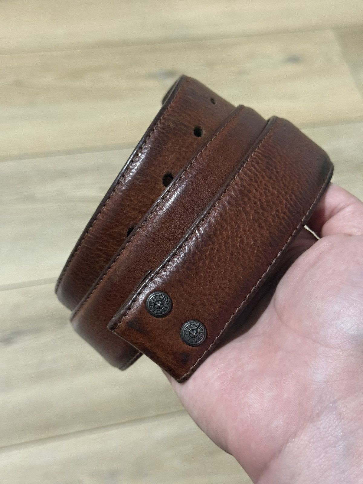 Chrome Hearts Chrome Hearts Vintage Brown leather belt strap Size 34 - 3 Thumbnail