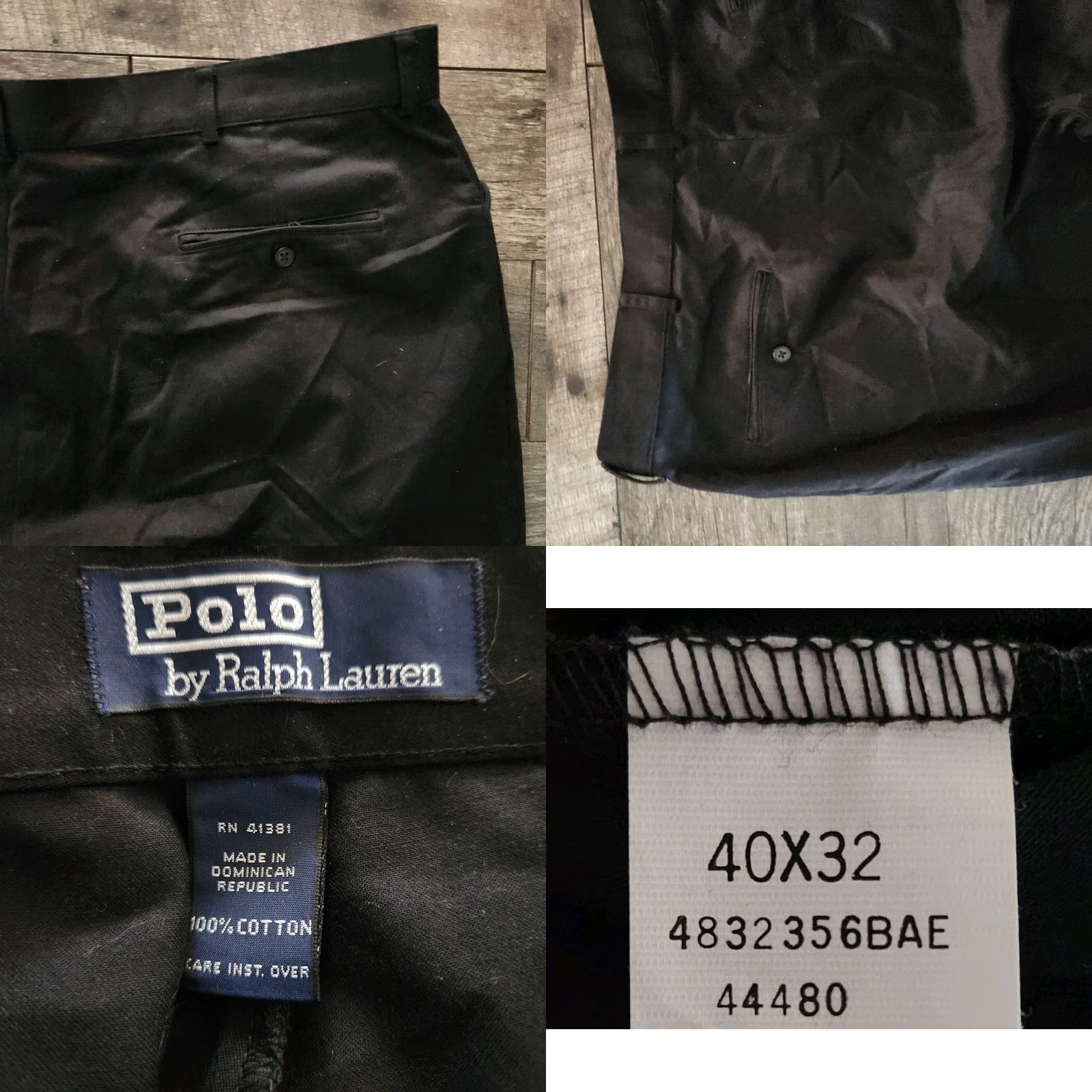 Polo Ralph Lauren Polo Ralph Lauren Chino Pants Slacks Mens 40x32 Black Straight Classic Flat Front Pocket Logo Lounge Casual 40 Regular Mens Size US L / EU 52-54 / 3 - 8 Thumbnail
