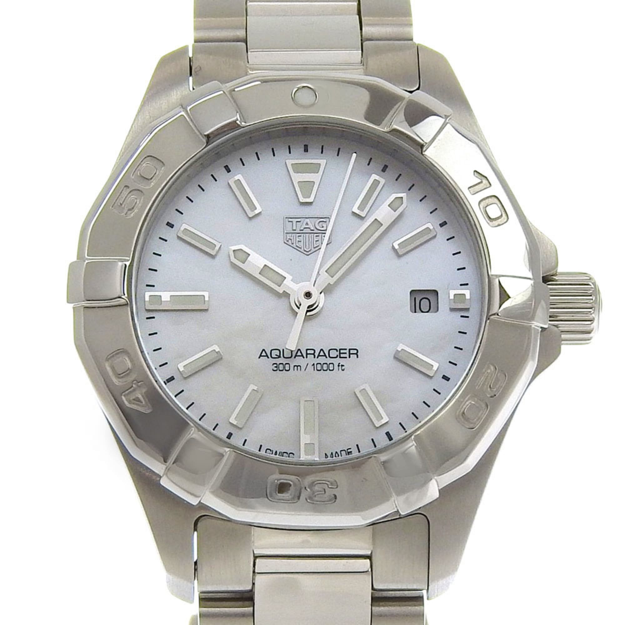 TAG HEUER Aqua Racer WBD1411.BA0741 Stainless Steel Quartz Analog Display White Shell Dial Women's Watch