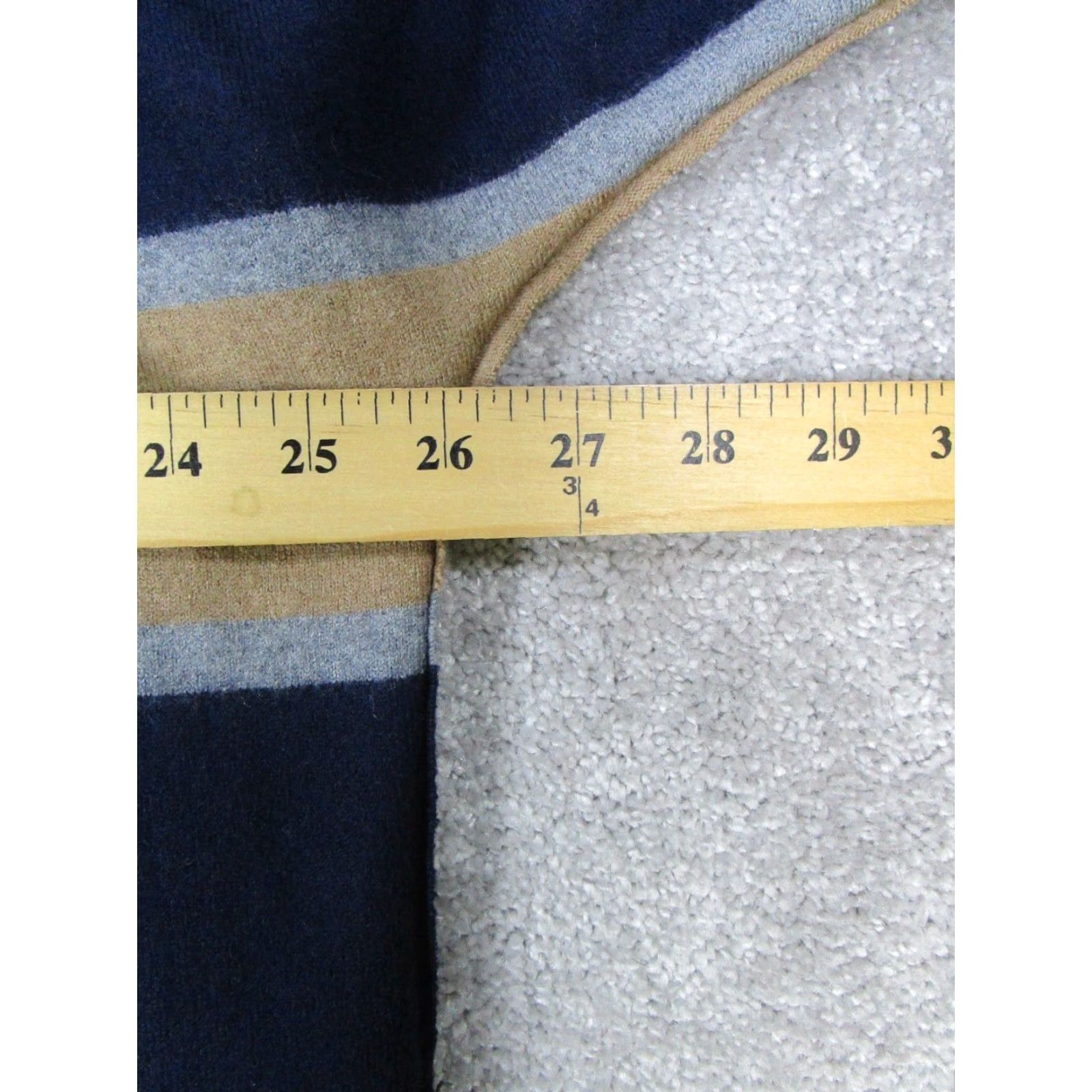 Vintage Ann Mashburn Sweater Cardigan Womens Small Brown Open Front V-Neck 3/4 Sleeve Knit Wool Blend Striped Knit Regular Womens Size S / US 4 / IT 40 - 7 Thumbnail