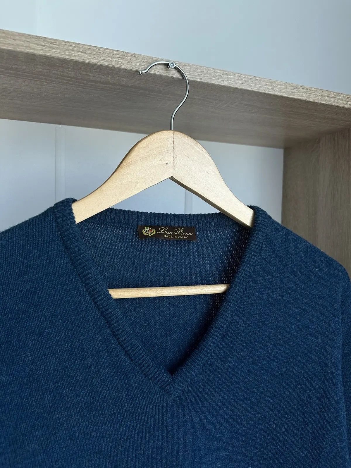 Loro Piana × Vintage Vintage Loro Piana Woll Blue Sweater Size US M / EU 48-50 / 2 - 8 Thumbnail