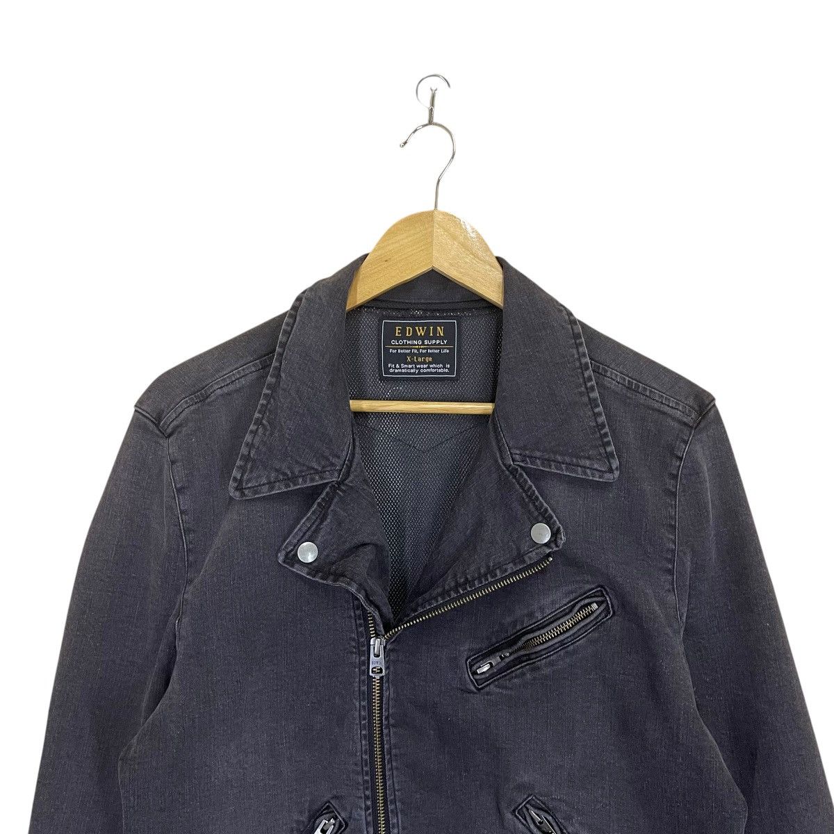 Edwin × Vintage RIOT🔥Edwin Double Collar Denim Jacket Size US M / EU 48-50 / 2 - 4 Thumbnail