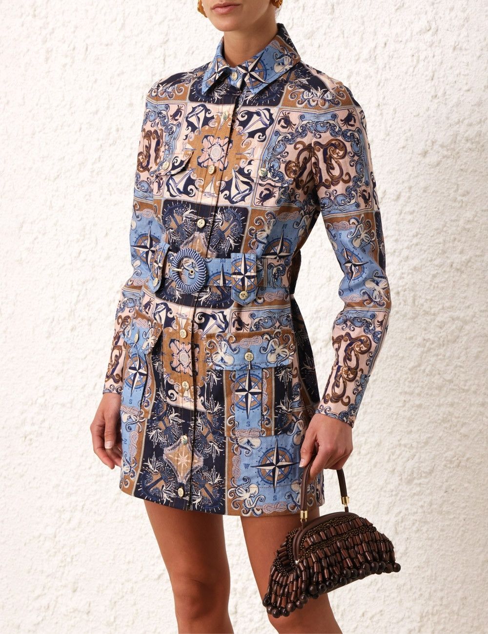 Zimmermann oc11z0725 Alight Mini Utility Dress in Multicolor Size M / US 6-8 / IT 42-44 - 8 Thumbnail