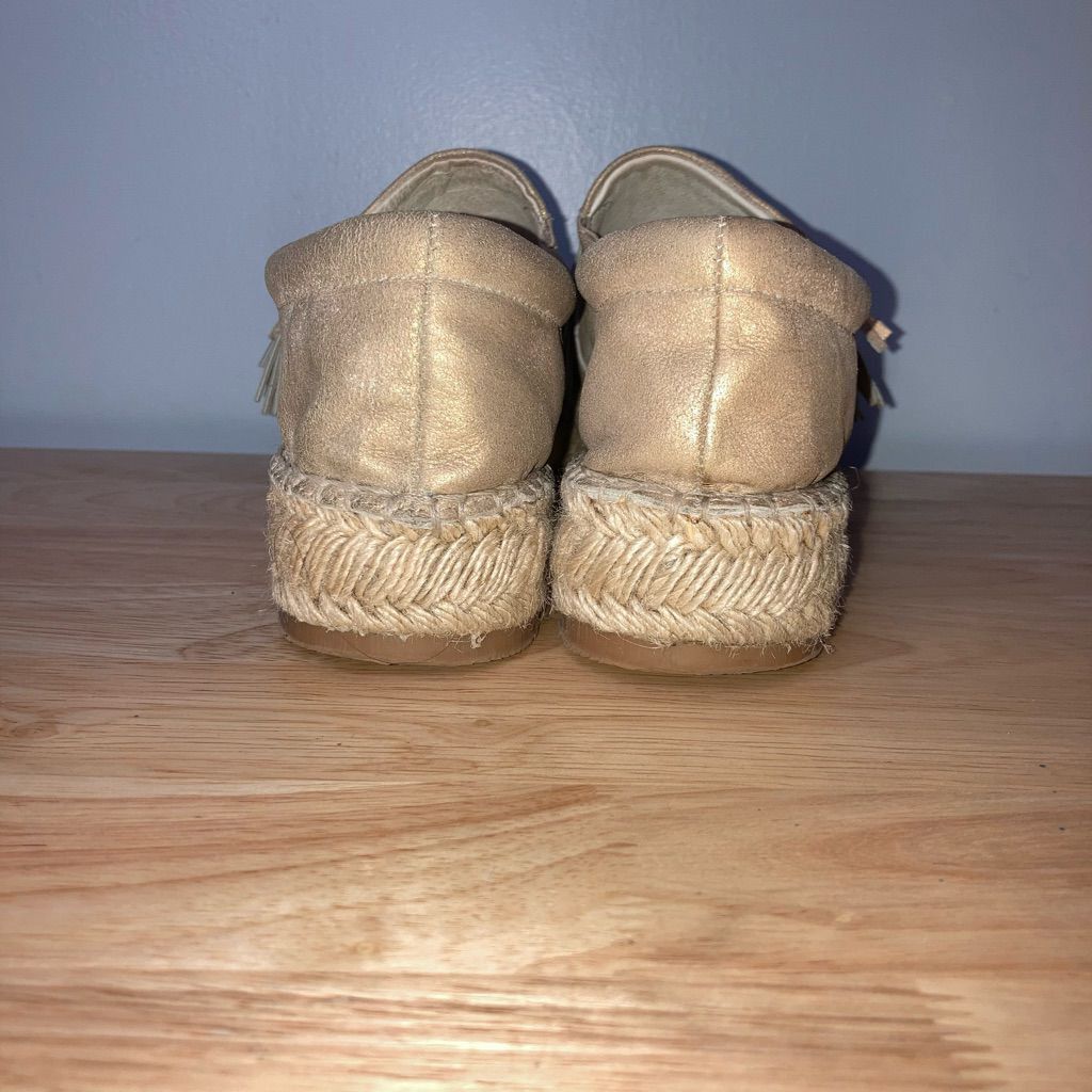 J Brand J Slides Raoul Espadrilles Pompom Accent Metallic Leather Sneaker Women’s Size 6 Size US 6 / IT 36 - 7 Thumbnail