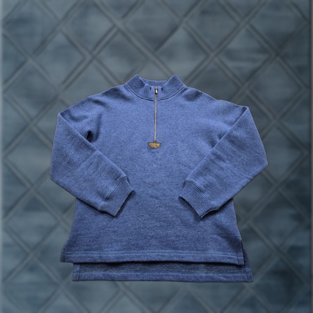 Vintage VINTAGE L.L.Bean Sweater Womens Small Blue Half Zip Pullover Wool Blend 90s Size S / US 4 / IT 40 - 1 Thumbnail