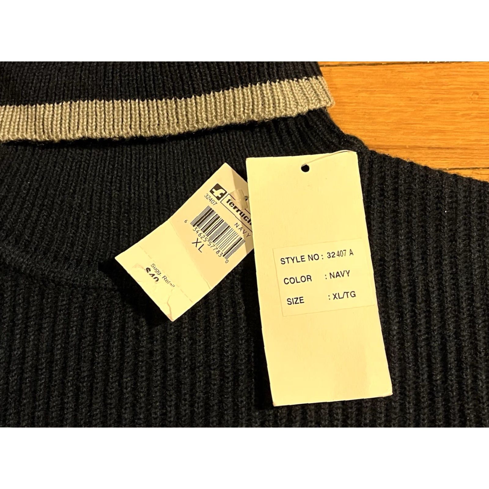Vintage VINTAGE Ferruche Ribbed Turtleneck Sweater Men’s XL Navy Blue 90s Classic Outdoor Preppy Mens Size US XL / EU 56 / 4 - 5 Thumbnail