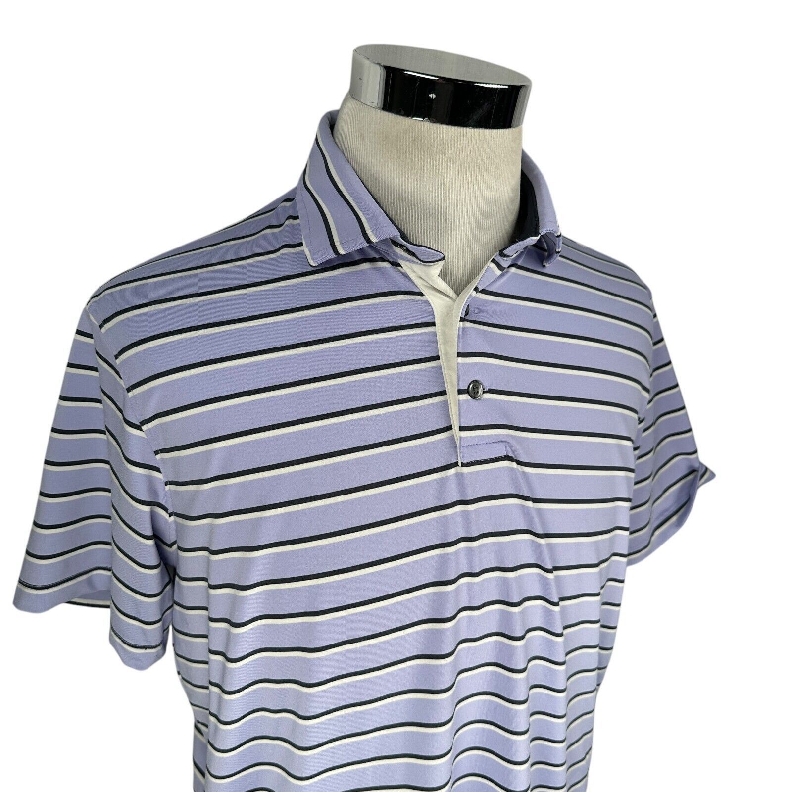 Other Greyson Polo Shirt Men’s Large Purple Black Striped Golf Size US L / EU 52-54 / 3 - 2 Thumbnail